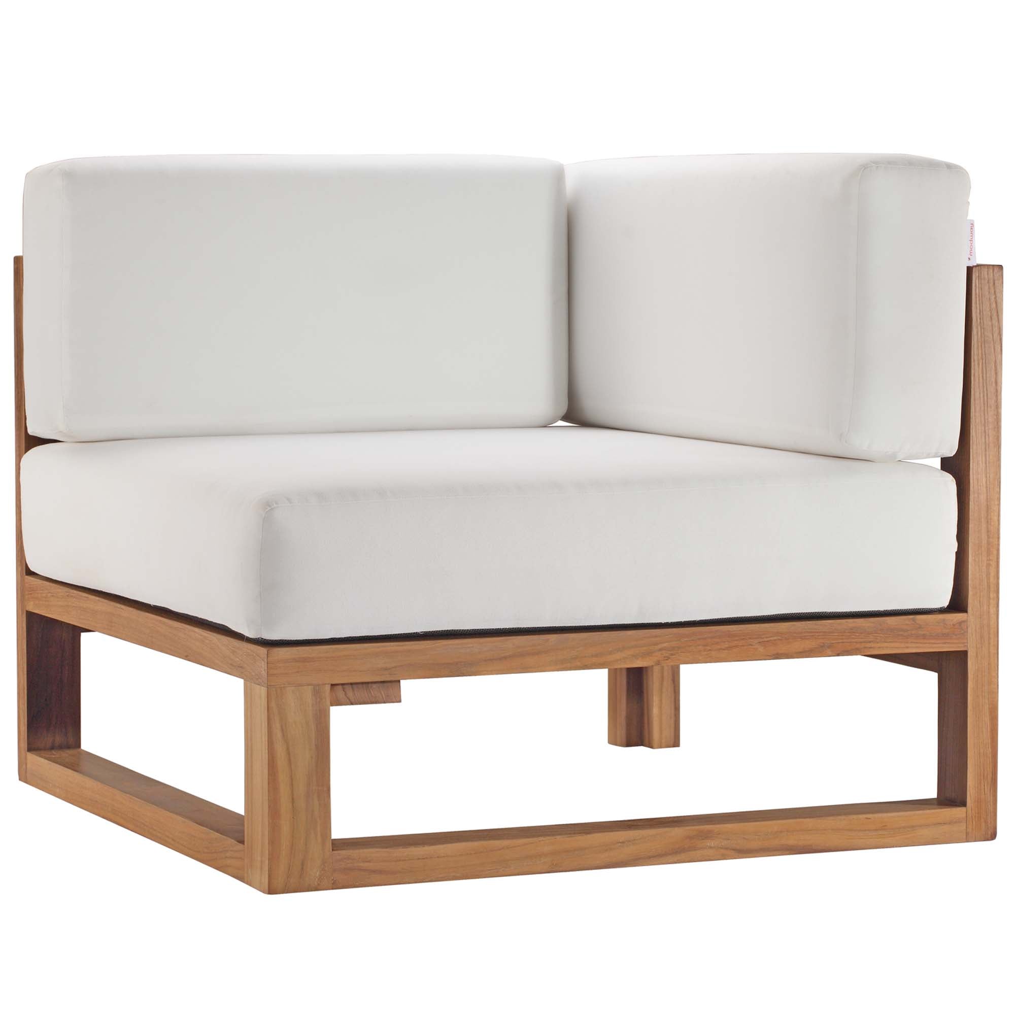 Upland Outdoor Patio Teak Wood Corner Chair by Modway - Best Buy Furniture