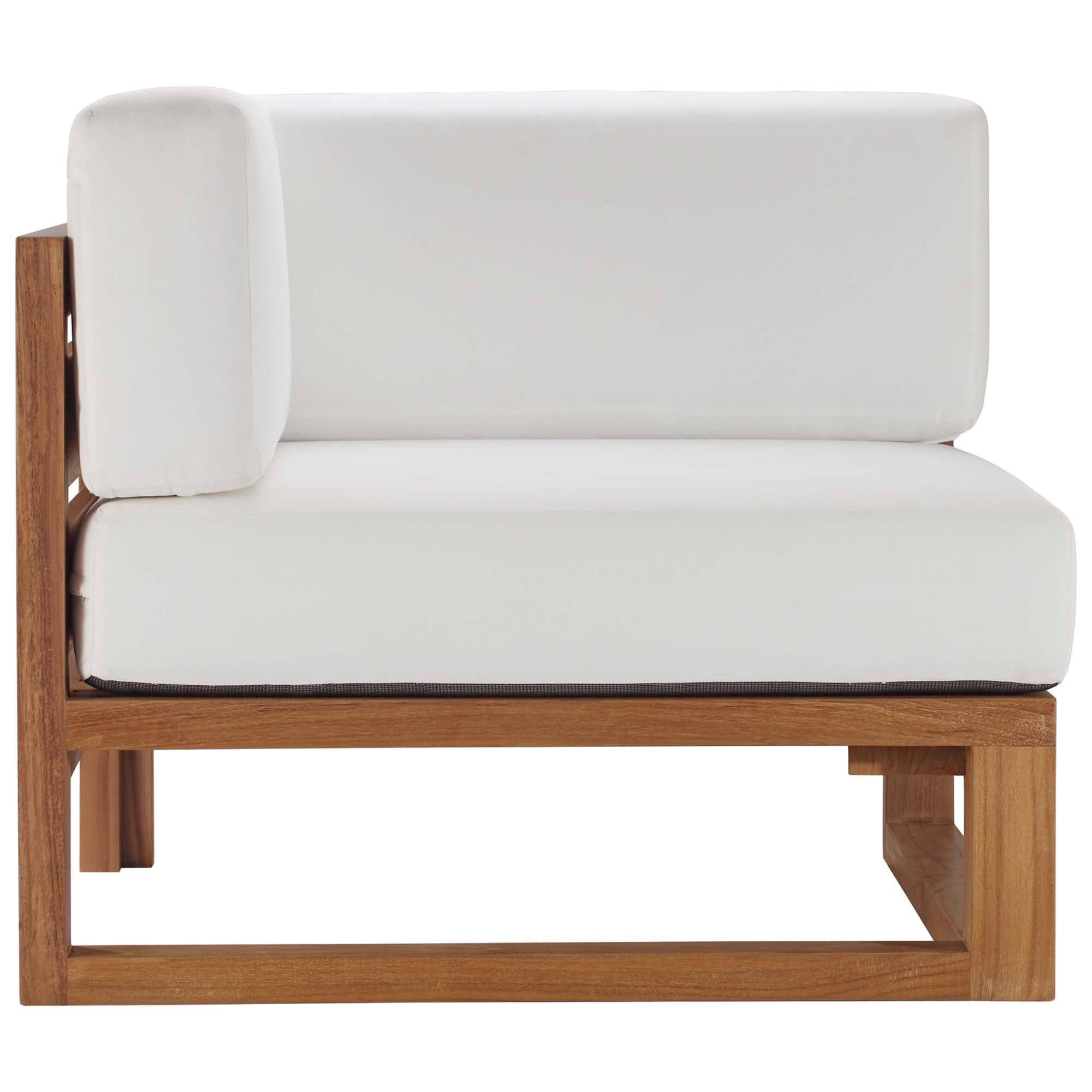 Upland Outdoor Patio Teak Wood Corner Chair by Modway - Best Buy Furniture