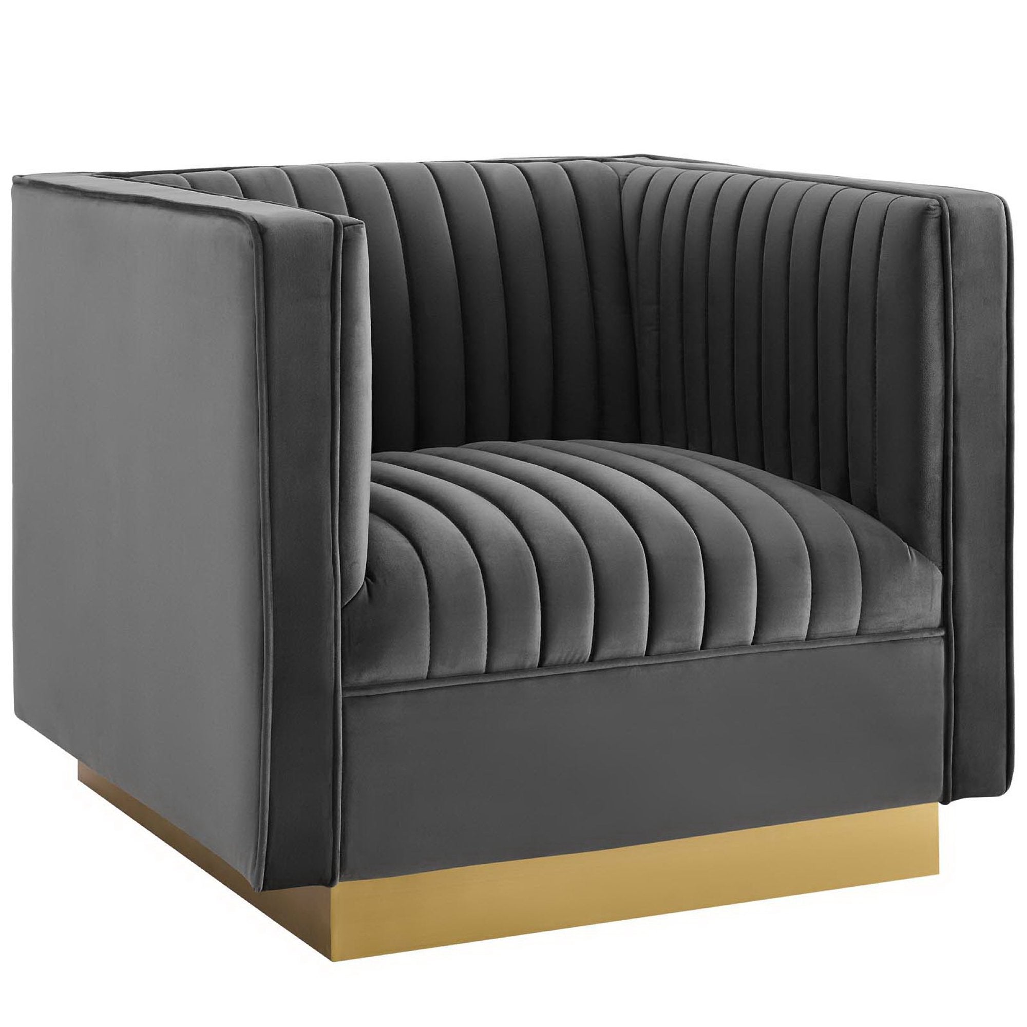Sanguine Vertical Channel Tufted Upholstered Performance Velvet Armchair Set of 2 by Modway - Best Buy Furniture