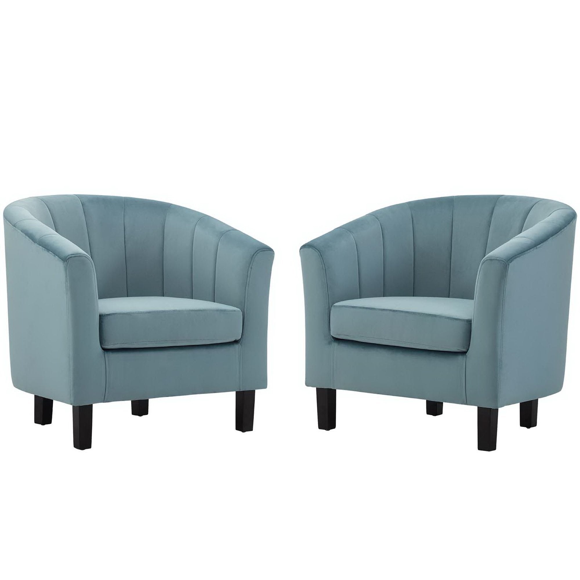 Prospect Channel Tufted Performance Velvet Armchair Set of 2 by Modway - Best Buy Furniture