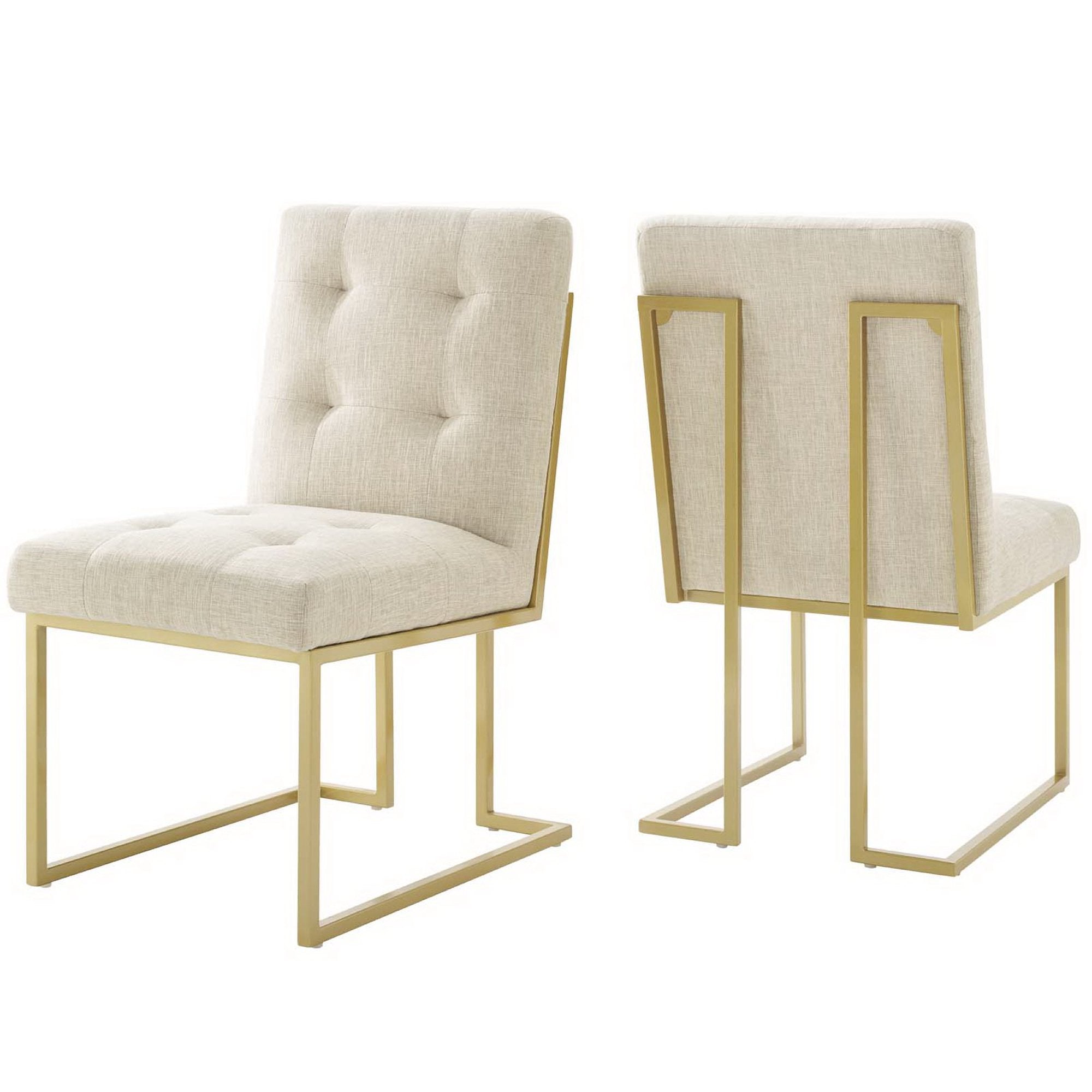 Privy Gold Stainless Steel Upholstered Fabric Dining Accent Chair Set of 2 by Modway - Best Buy Furniture