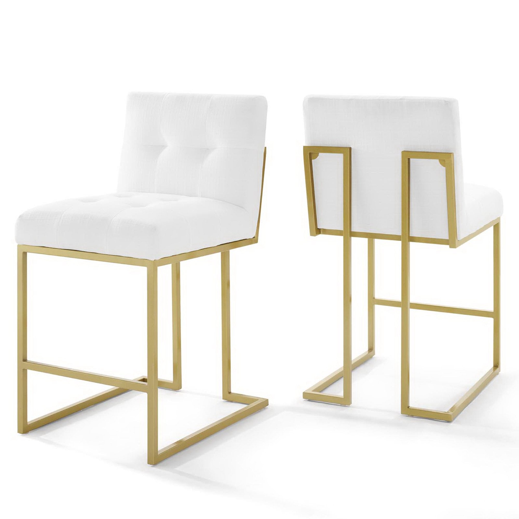 Privy Gold Stainless Steel Upholstered Fabric Counter Stool Set of 2 by Modway - Best Buy Furniture