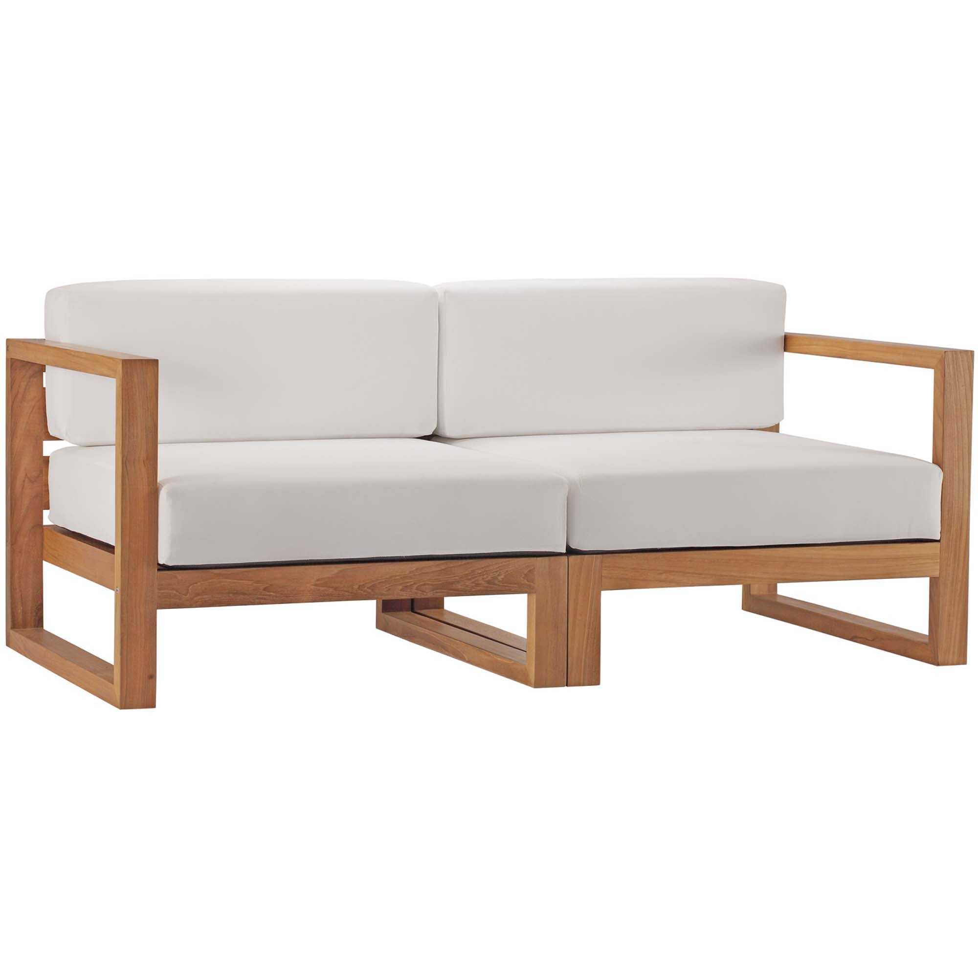 Upland 2-Piece Outdoor Patio Teak Wood Sectional Sofa Loveseat by Modway - Best Buy Furniture