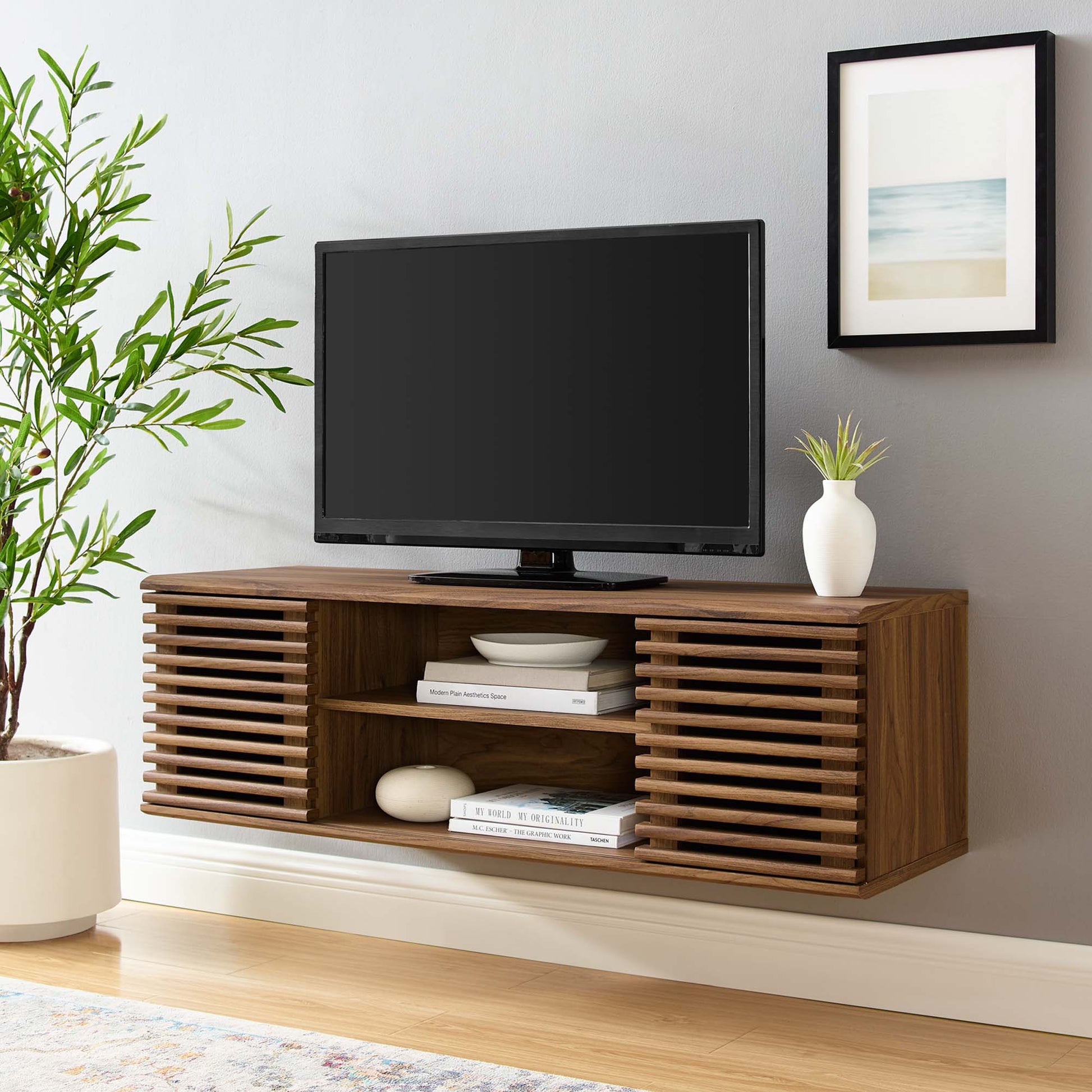 Render 46" Wall-Mount Media Console TV Stand - Best Buy Furniture