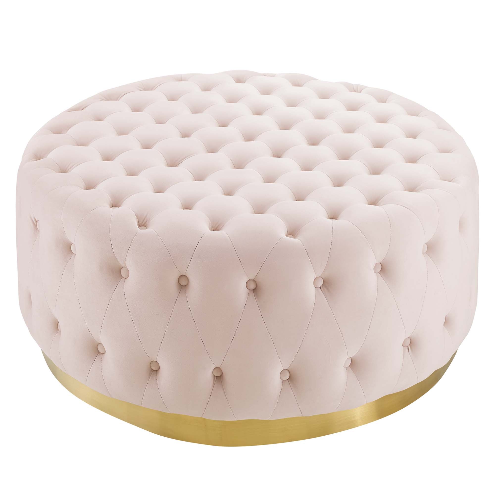Ensconce Tufted Performance Velvet Round Ottoman by Modway - Best Buy Furniture