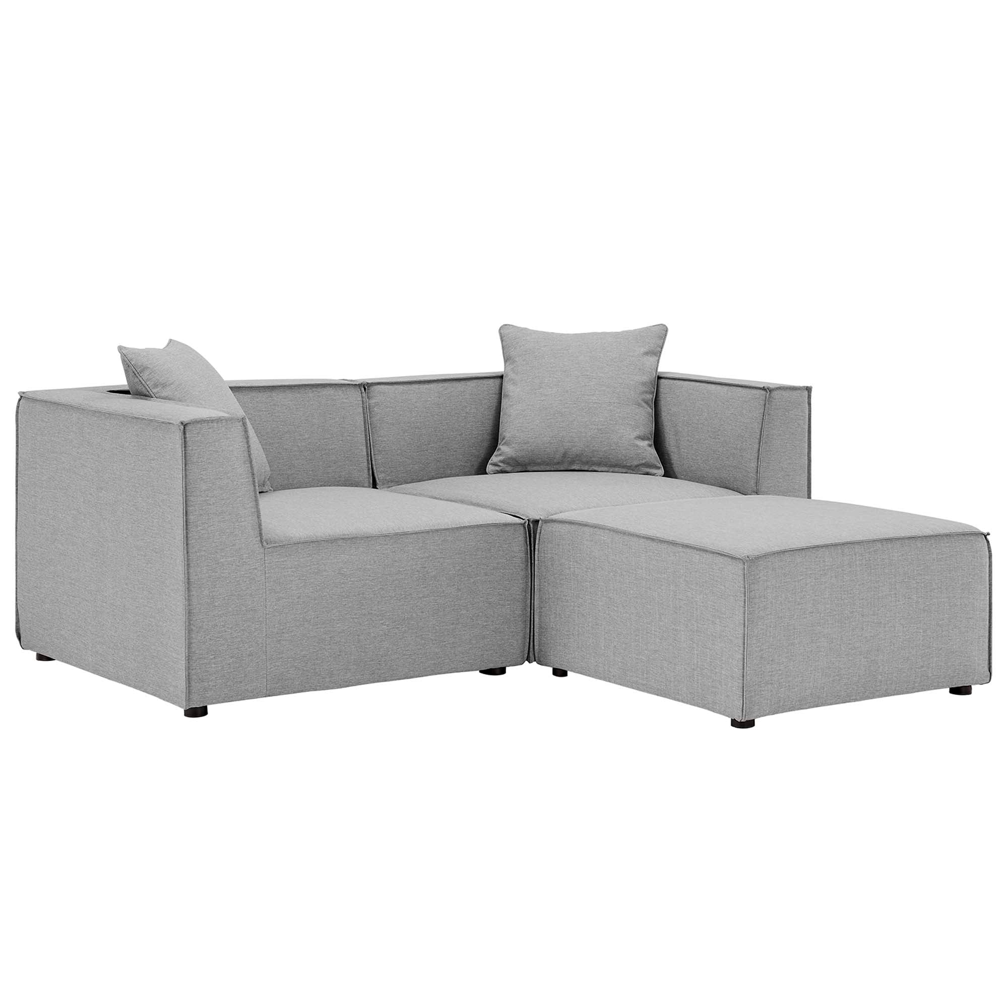 Saybrook Outdoor Patio Upholstered Loveseat and Ottoman Set by Modway - Best Buy Furniture