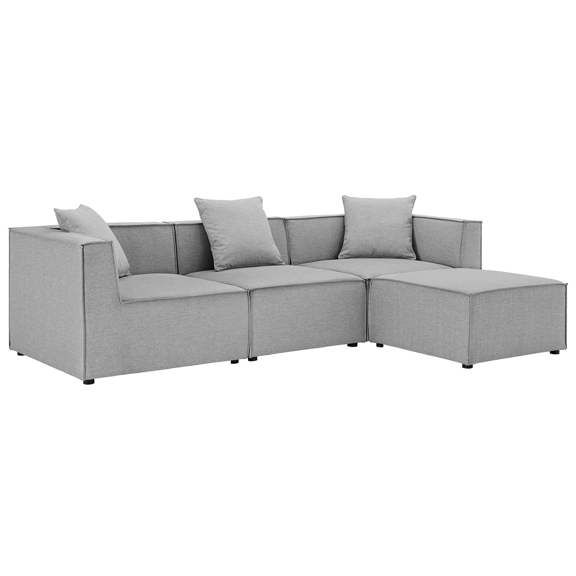 Saybrook 4-Piece Outdoor Patio Upholstered Sectional Sofa by Modway - Best Buy Furniture