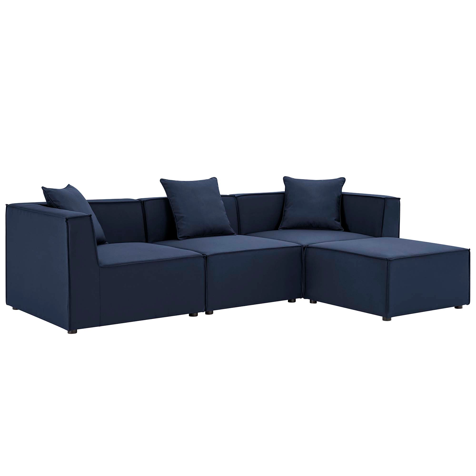 Saybrook 4-Piece Outdoor Patio Upholstered Sectional Sofa by Modway - Best Buy Furniture