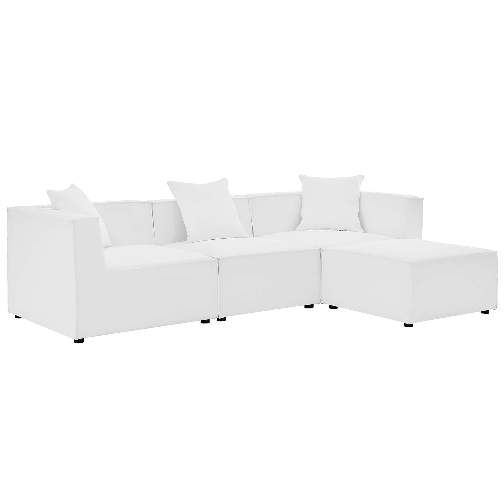 Saybrook 4-Piece Outdoor Patio Upholstered Sectional Sofa by Modway - Best Buy Furniture