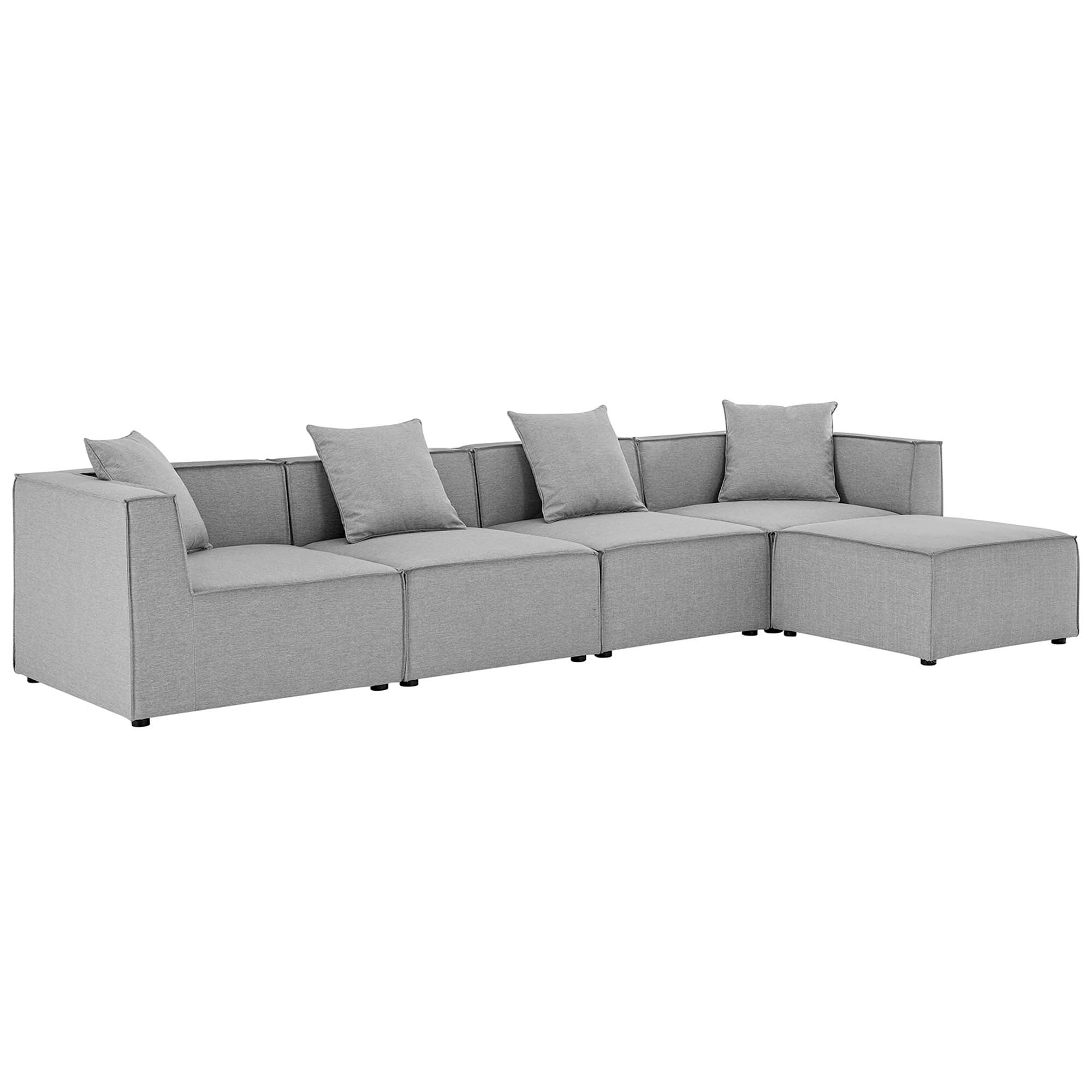 Saybrook 5-Piece Outdoor Patio Upholstered Sectional Sofa by Modway - Best Buy Furniture