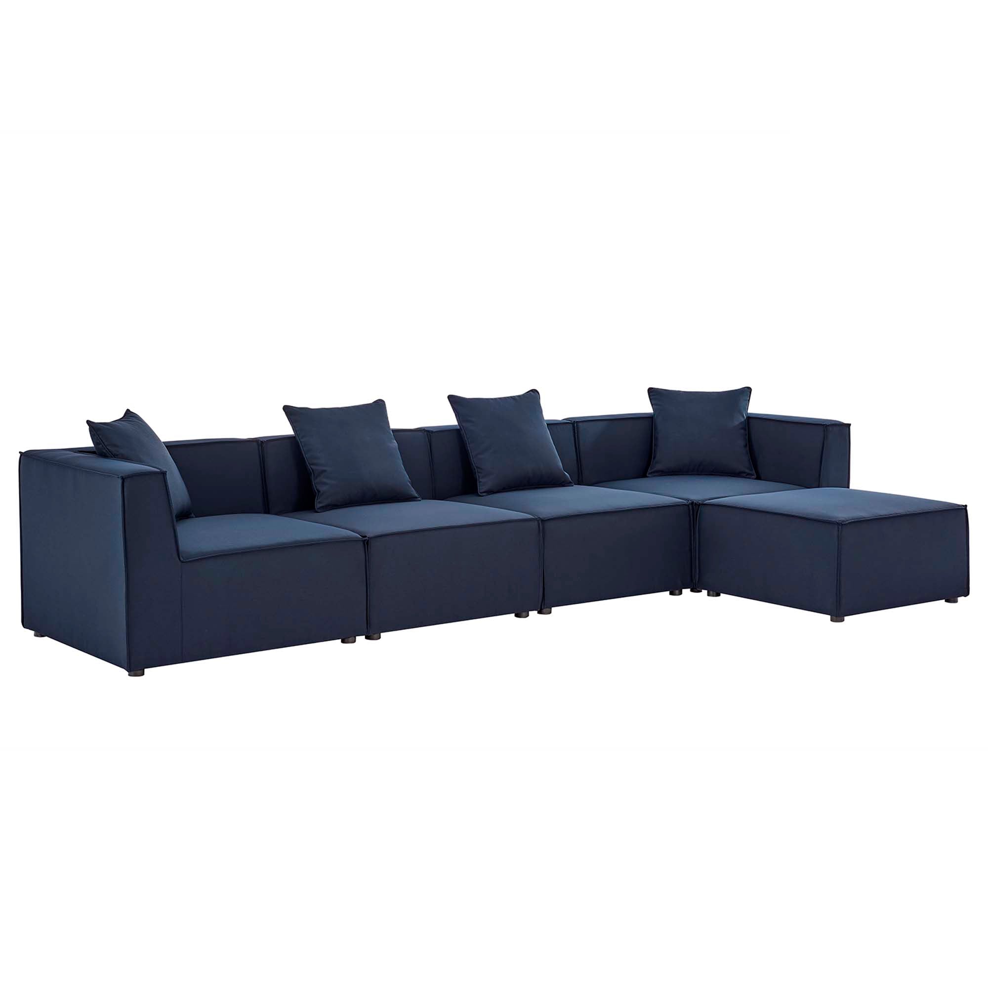 Saybrook 5-Piece Outdoor Patio Upholstered Sectional Sofa by Modway - Best Buy Furniture