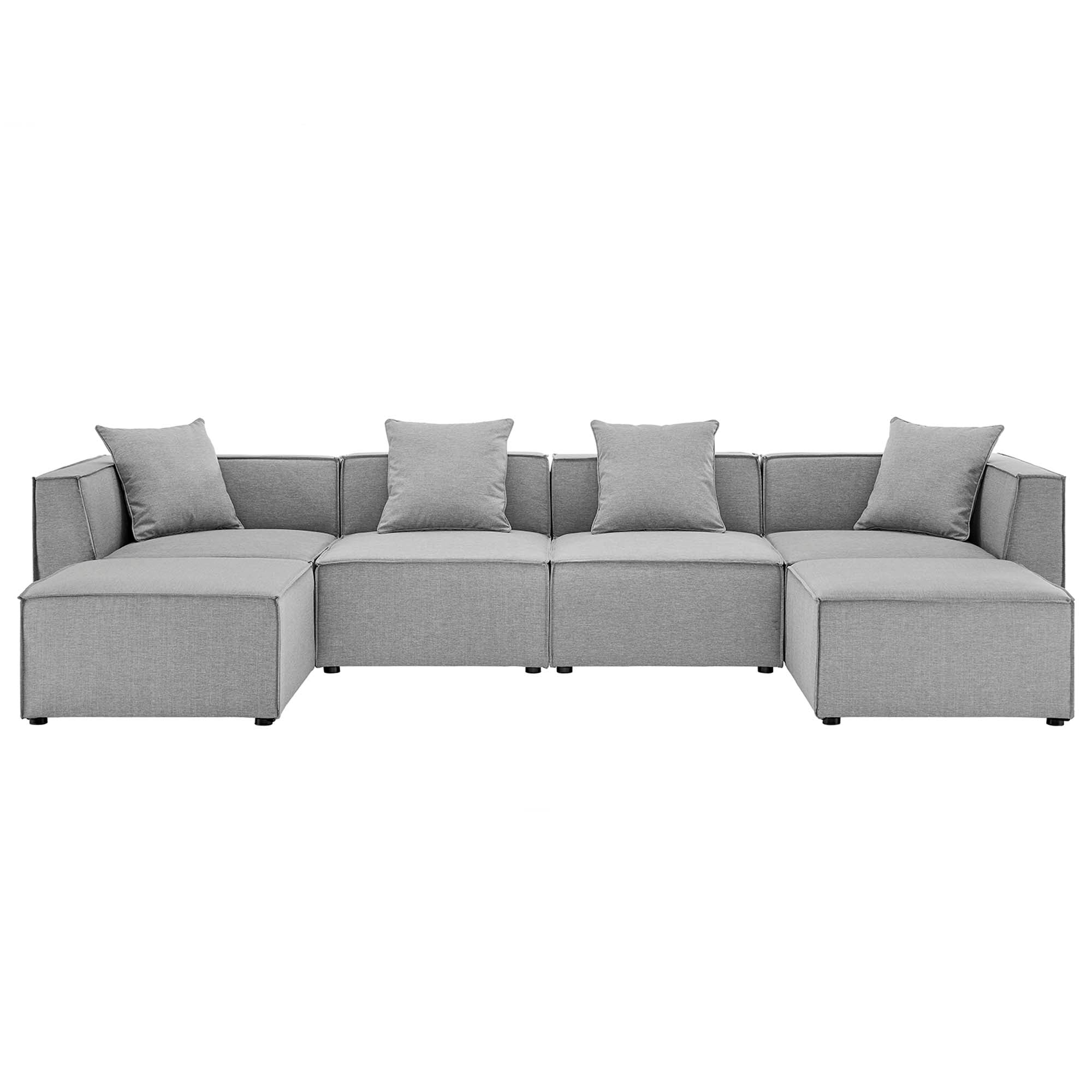 Saybrook 6-Piece Outdoor Patio Upholstered Sectional Sofa by Modway - Best Buy Furniture