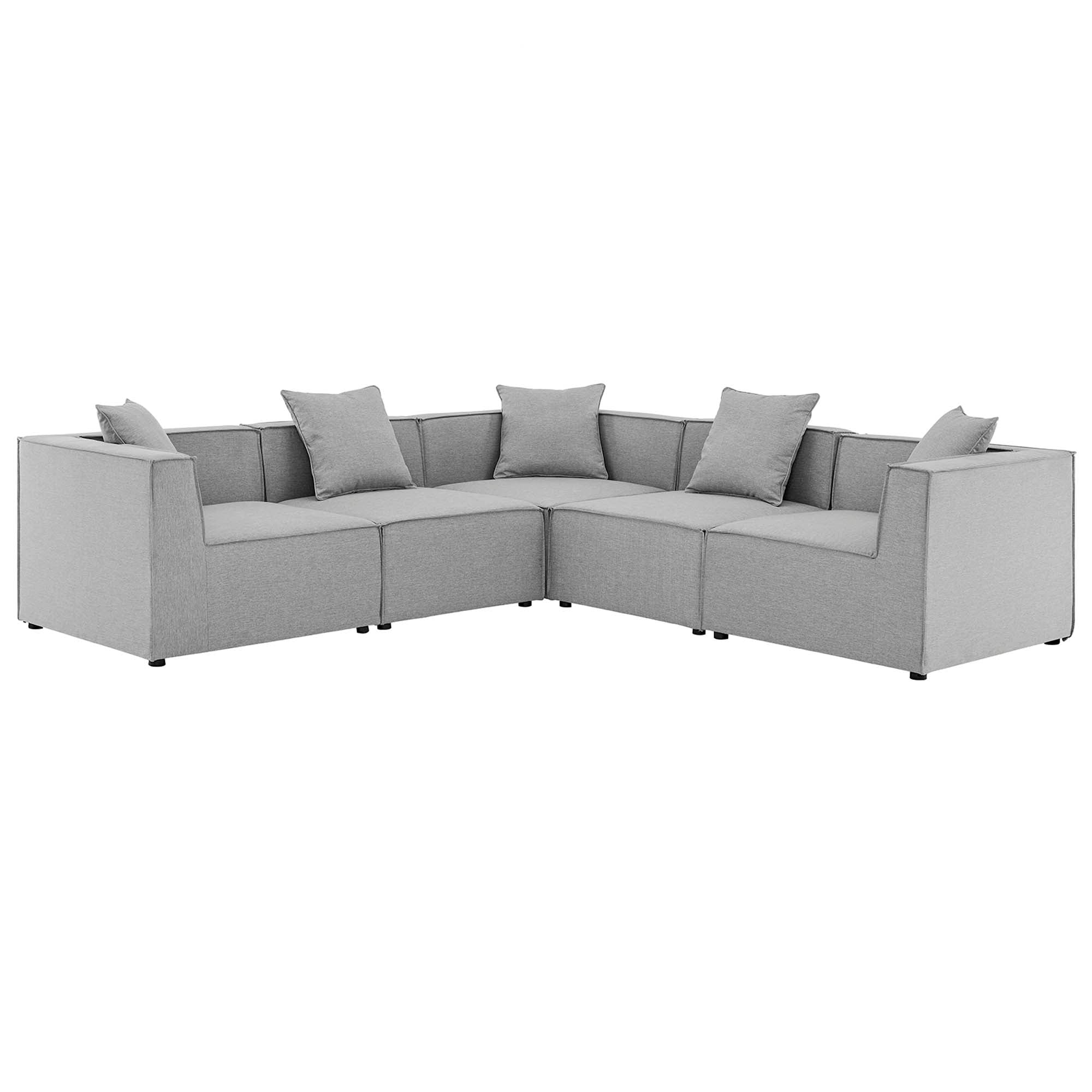 Saybrook 5-Piece Outdoor Patio Upholstered Sectional Sofa by Modway - Best Buy Furniture