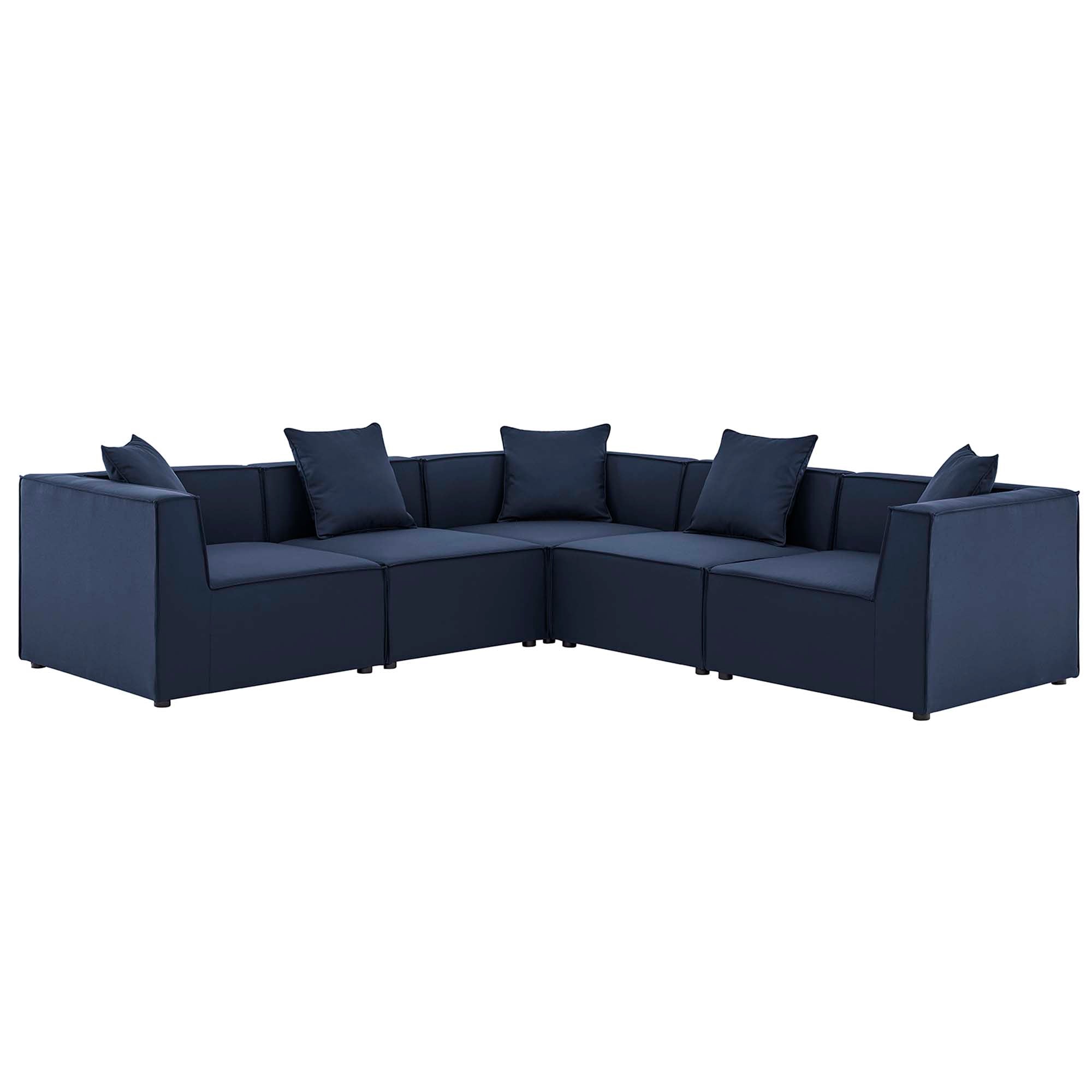 Saybrook 5-Piece Outdoor Patio Upholstered Sectional Sofa by Modway - Best Buy Furniture