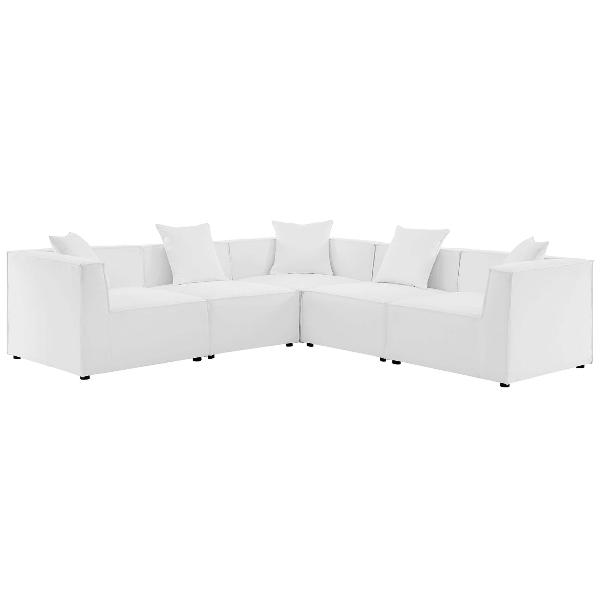 Saybrook 5-Piece Outdoor Patio Upholstered Sectional Sofa by Modway - Best Buy Furniture