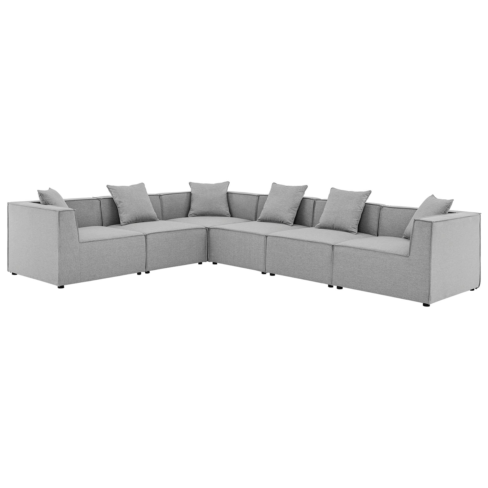 Saybrook 6-Piece Outdoor Patio Upholstered Sectional Sofa by Modway - Best Buy Furniture