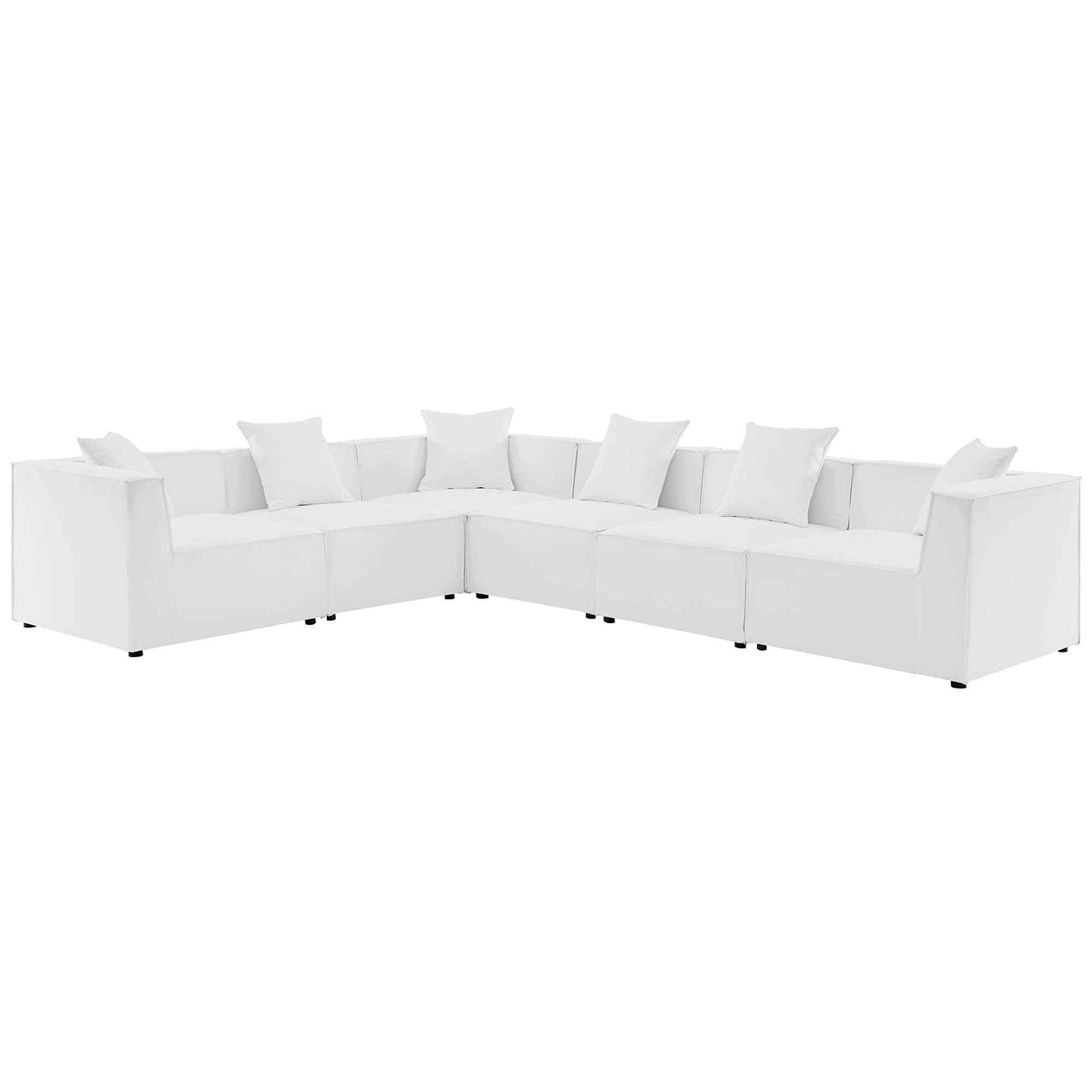 Saybrook 6-Piece Outdoor Patio Upholstered Sectional Sofa by Modway - Best Buy Furniture
