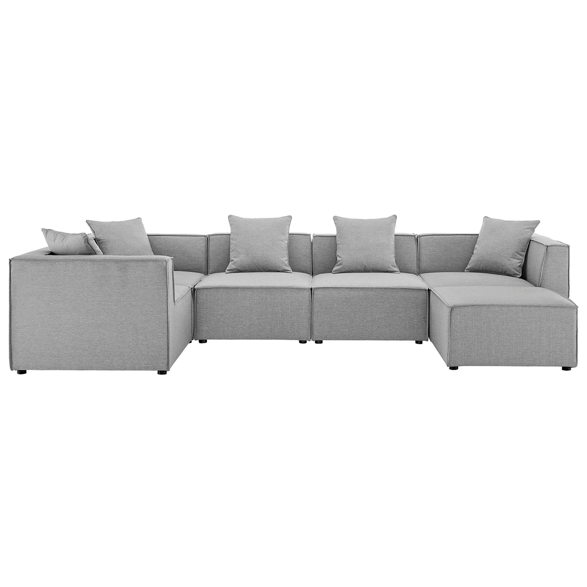 Saybrook 6-Piece Outdoor Patio Upholstered Sectional Sofa by Modway - Best Buy Furniture