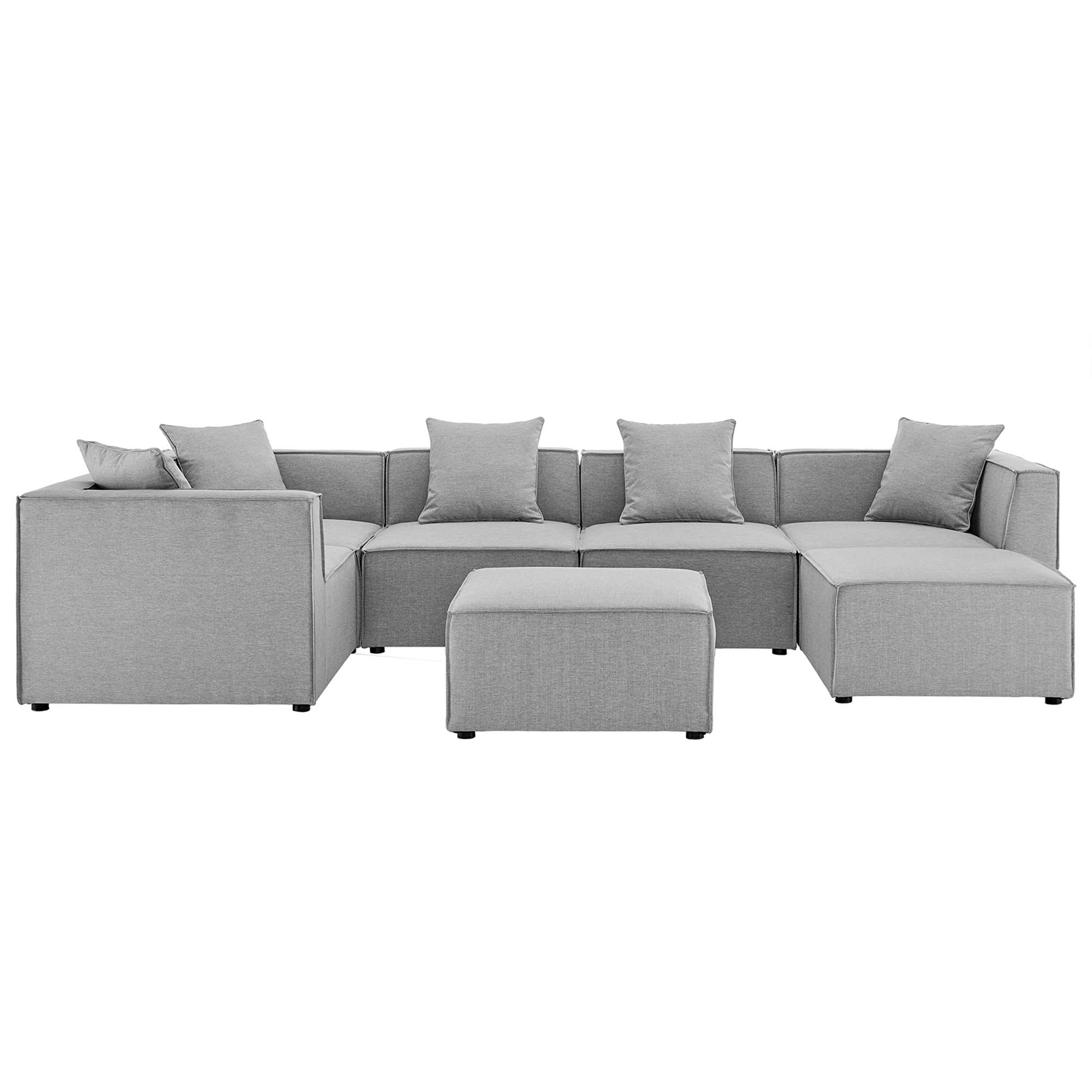 Saybrook 7-Piece Outdoor Patio Upholstered Sectional Sofa by Modway - Best Buy Furniture