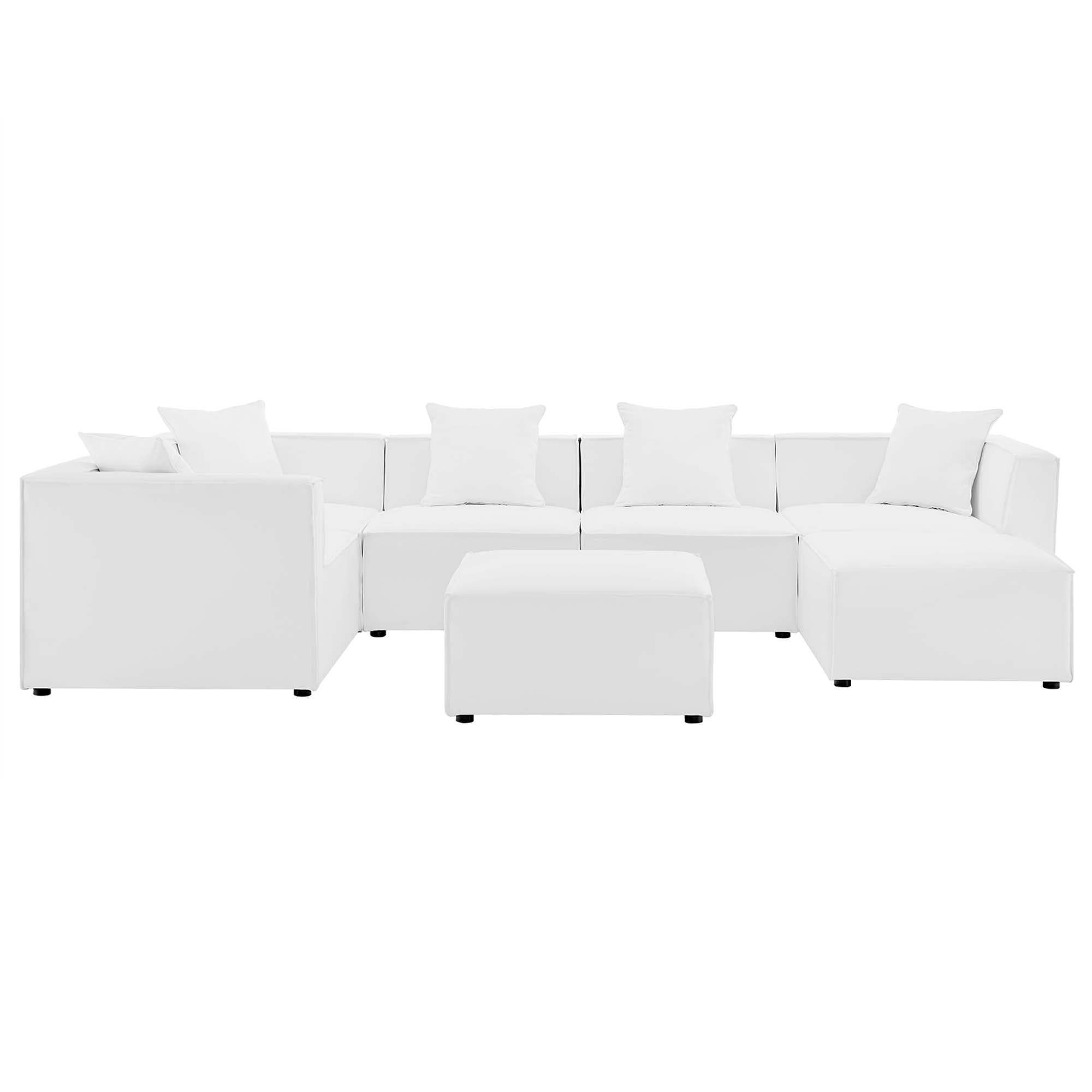 Saybrook 7-Piece Outdoor Patio Upholstered Sectional Sofa by Modway - Best Buy Furniture