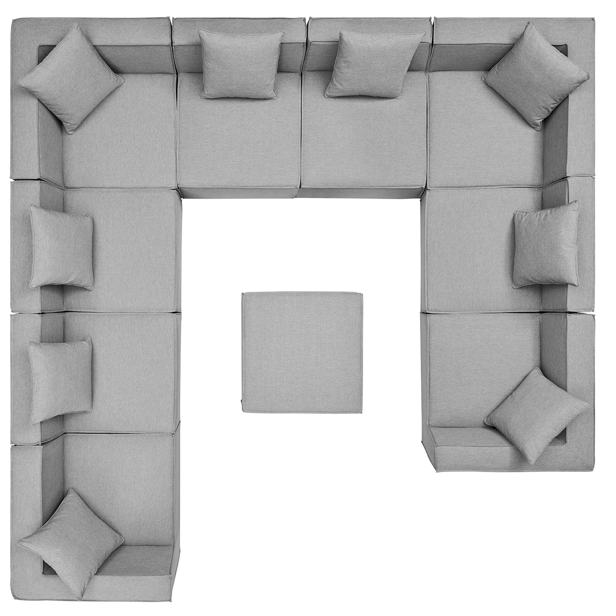 Saybrook 10-Piece Outdoor Patio Upholstered Sectional Sofa by Modway - Best Buy Furniture