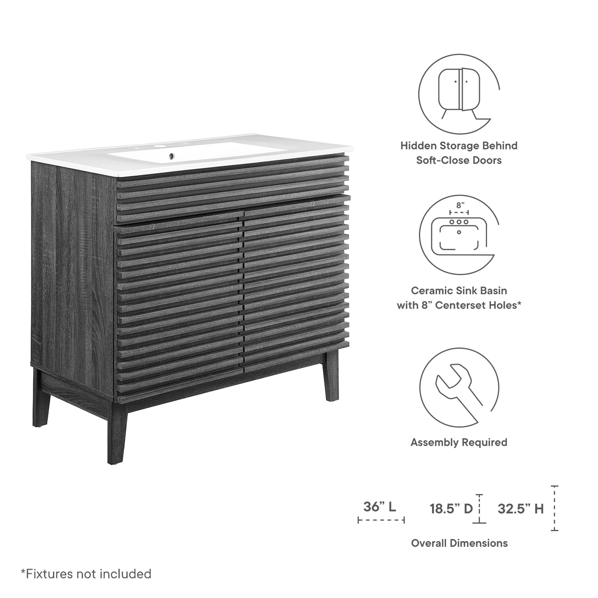 Render 36" Bathroom Vanity by Modway - Best Buy Furniture