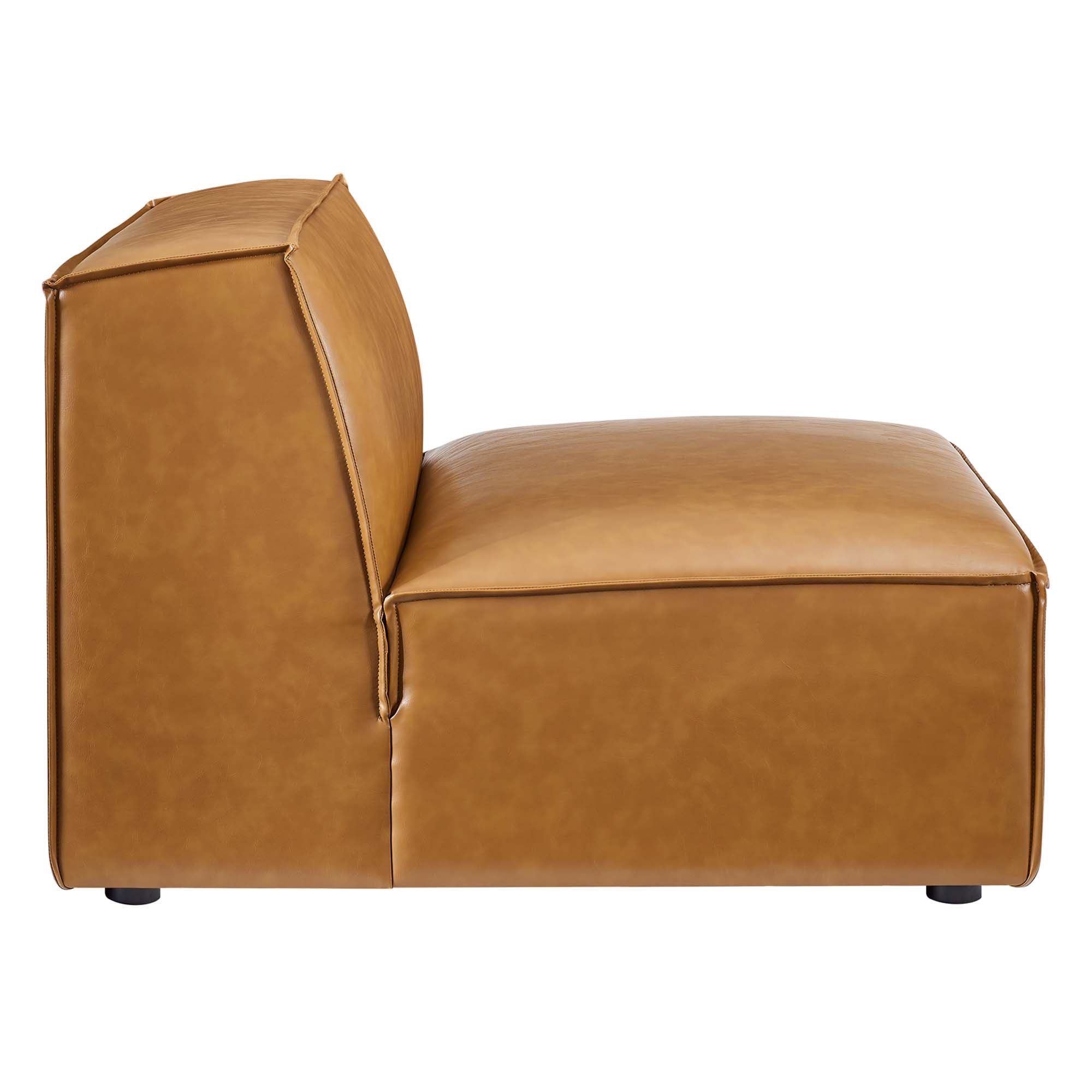 Restore Vegan Leather Sectional Sofa Armless Chair by Modway - Best Buy Furniture