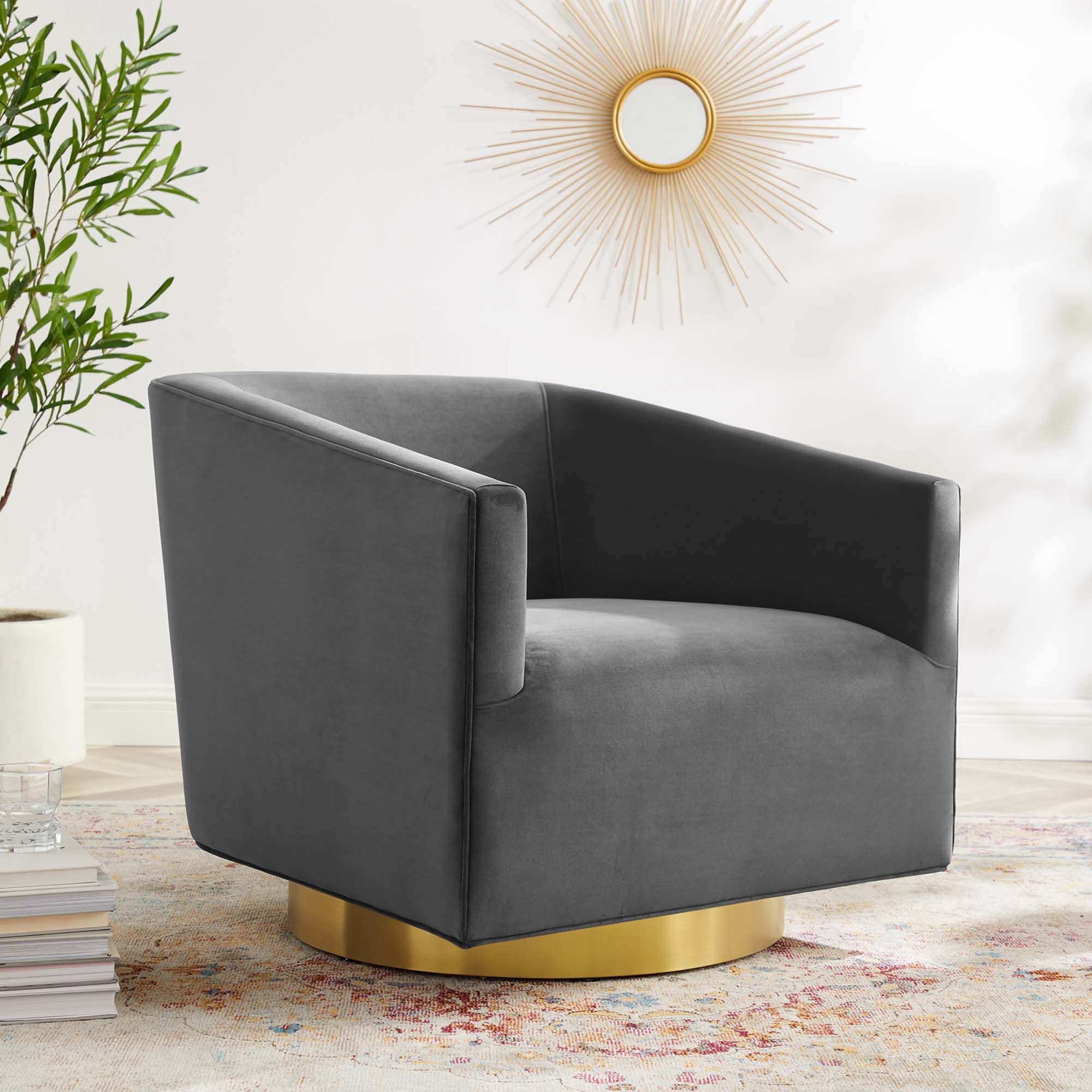 Twist Accent Lounge Performance Velvet Swivel Chair - Best Buy Furniture