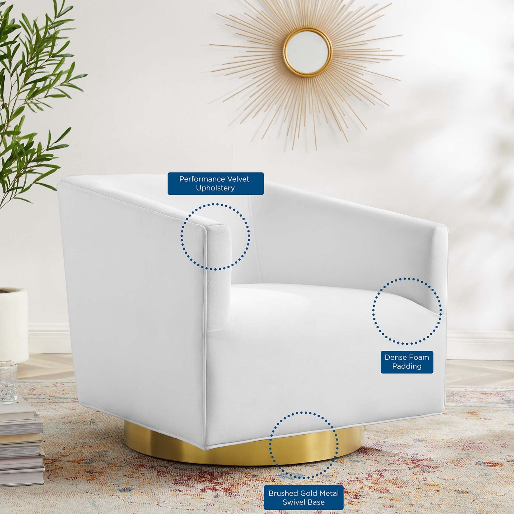 Twist Accent Lounge Performance Velvet Swivel Chair - Best Buy Furniture