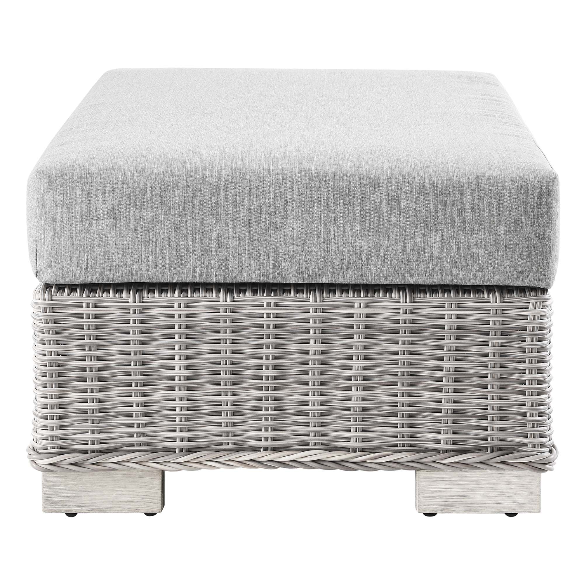 Conway Outdoor Patio Wicker Rattan Ottoman by Modway - Best Buy Furniture