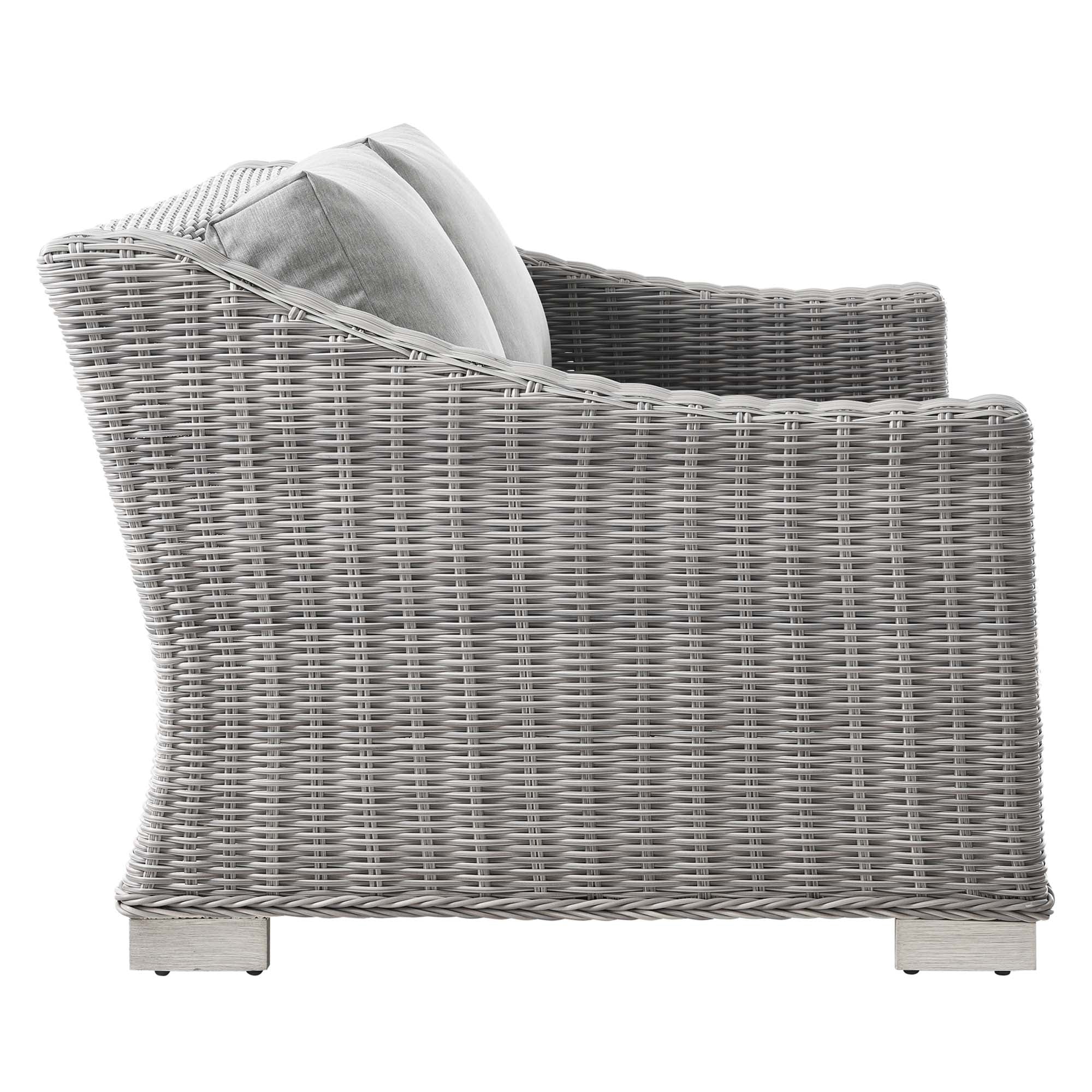 Conway Outdoor Patio Wicker Rattan Loveseat by Modway - Best Buy Furniture