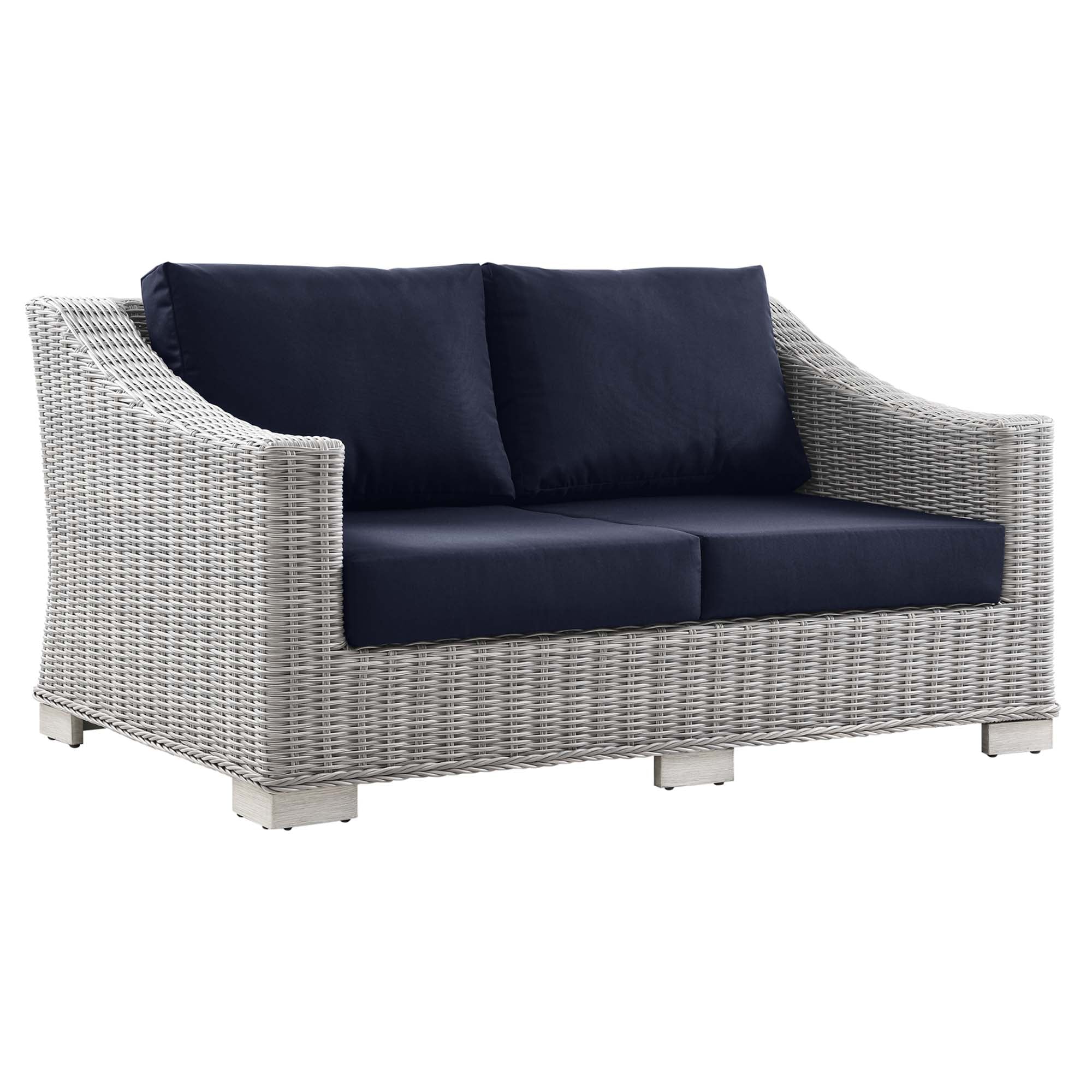 Conway Outdoor Patio Wicker Rattan Loveseat by Modway - Best Buy Furniture