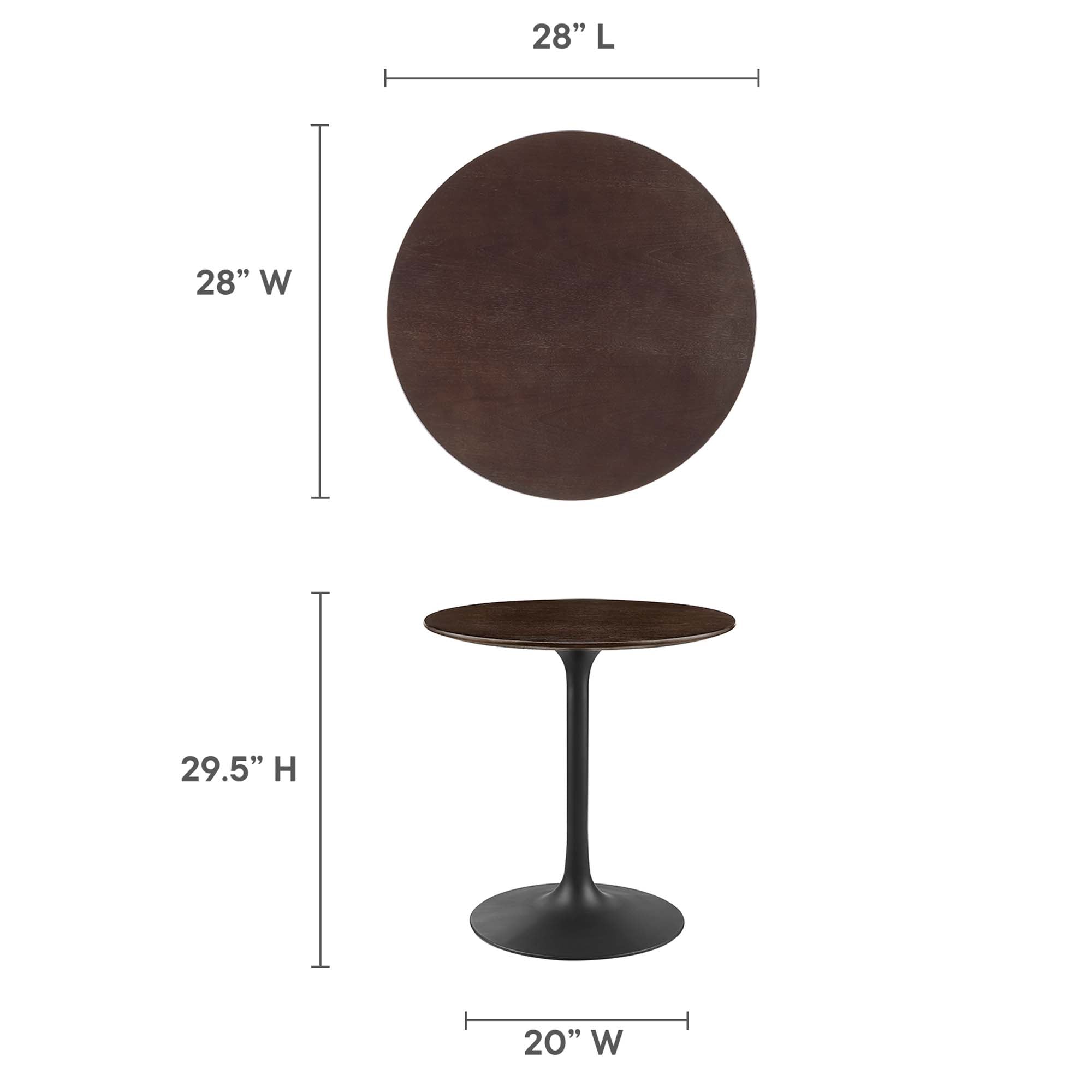 Lippa 28" Round Wood Dining Table by Modway - Best Buy Furniture