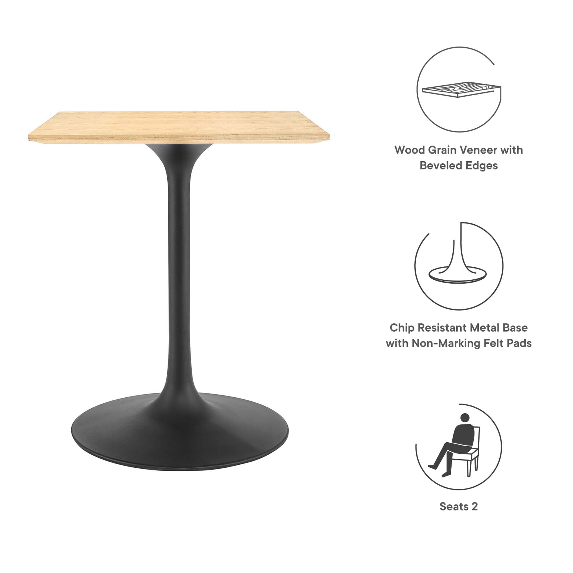 Lippa 24" Square Wood Dining Table by Modway - Best Buy Furniture