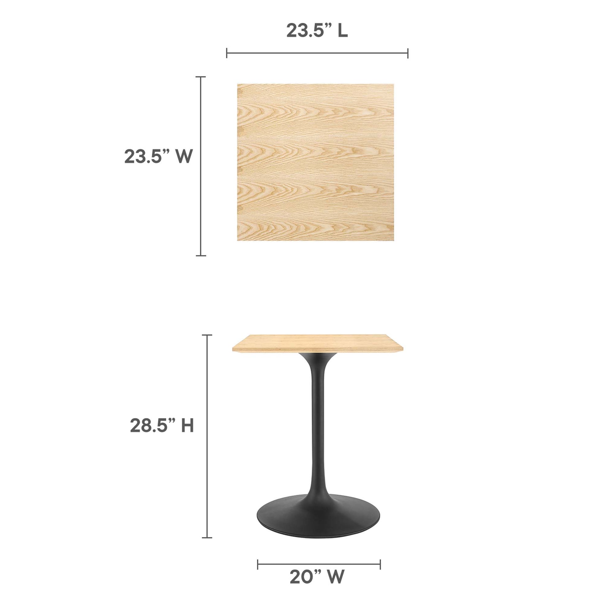 Lippa 24" Square Wood Dining Table by Modway - Best Buy Furniture