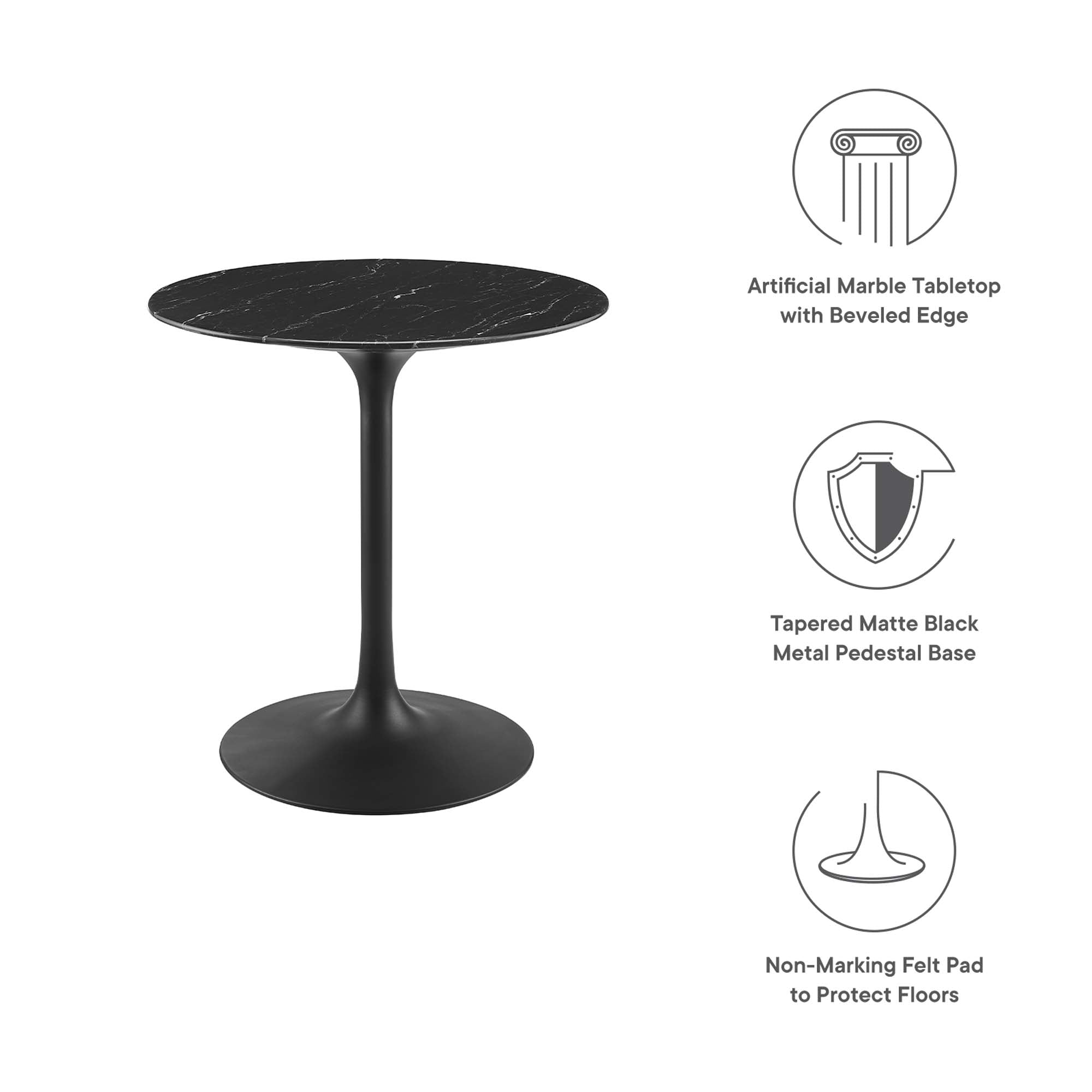 Lippa 28" Round Faux Marble Dining Table by Modway - Best Buy Furniture