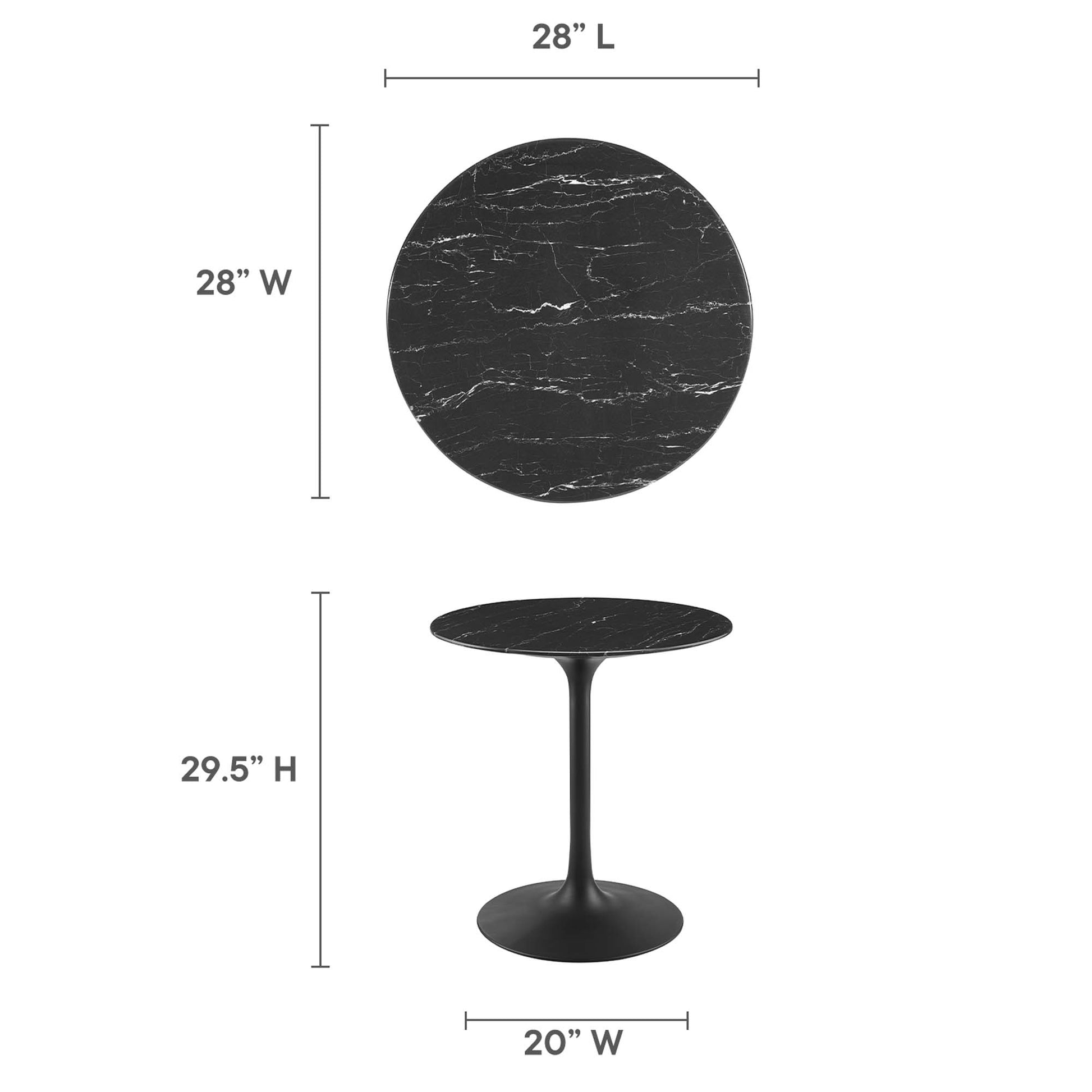 Lippa 28" Round Faux Marble Dining Table by Modway - Best Buy Furniture