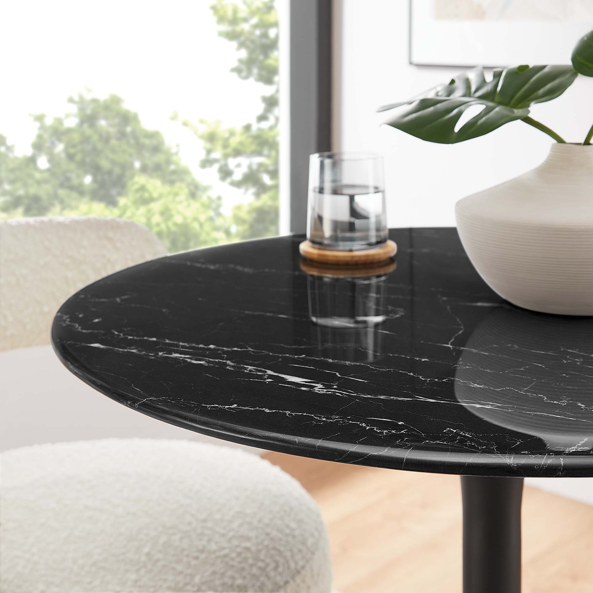 Lippa 28" Round Faux Marble Dining Table by Modway - Best Buy Furniture