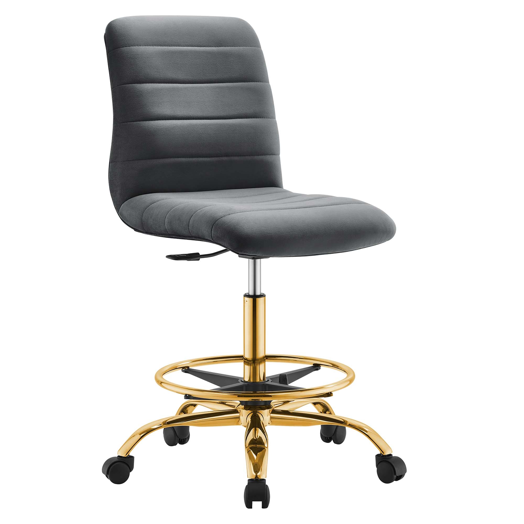 Ripple Armless Performance Velvet Drafting Chair by Modway - Best Buy Furniture