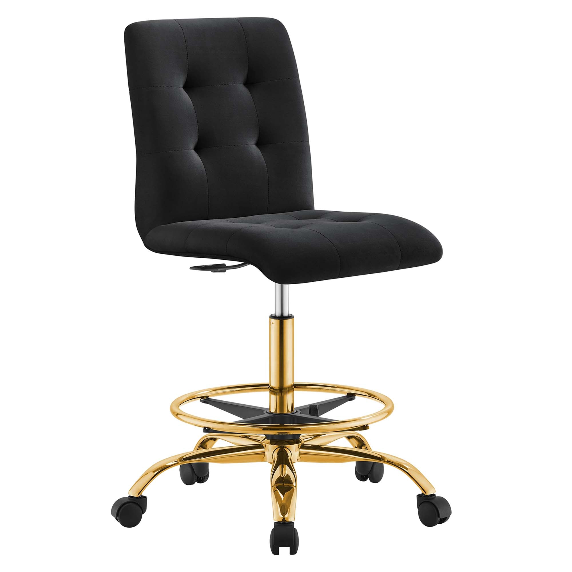 Prim Armless Performance Velvet Drafting Chair by Modway - Best Buy Furniture