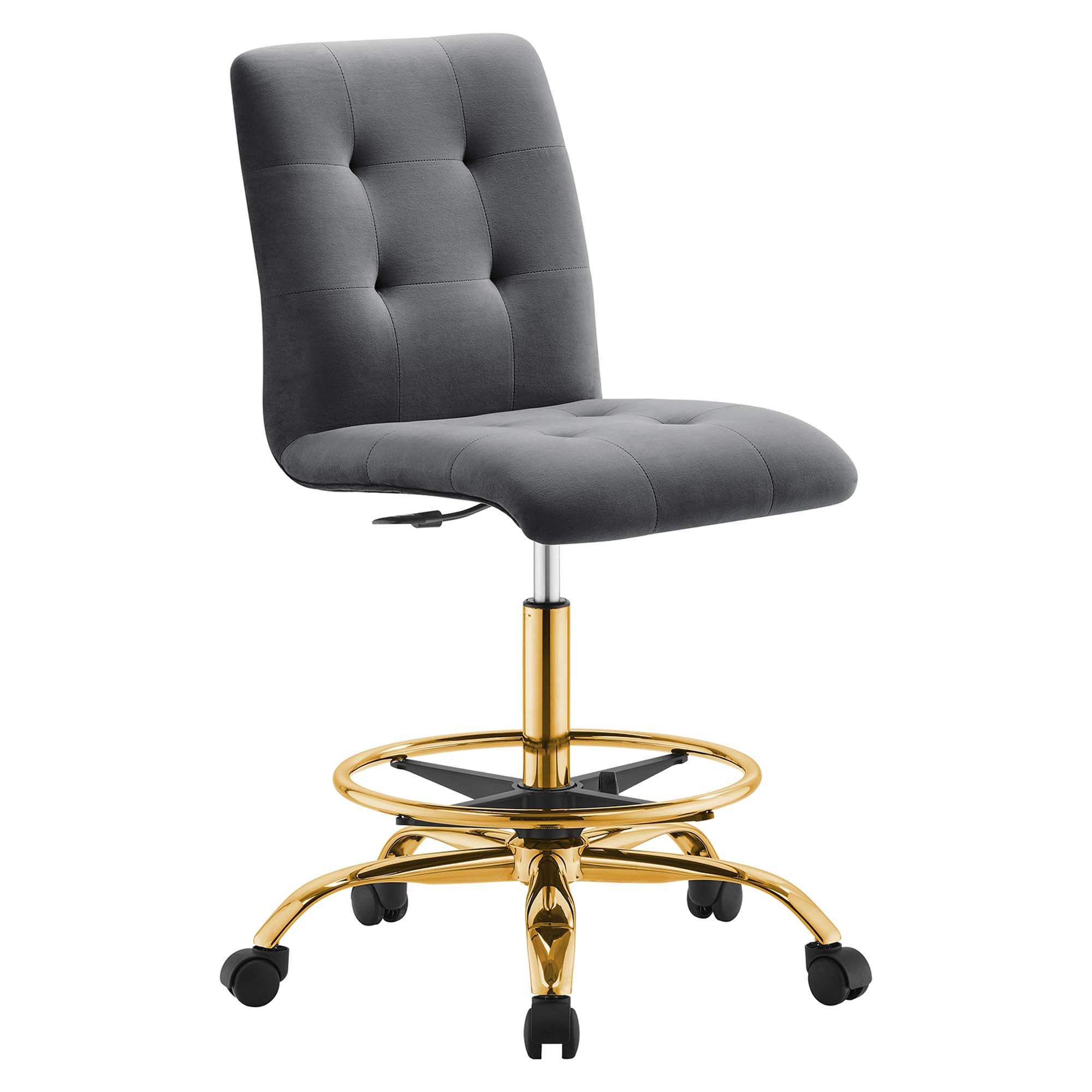 Prim Armless Performance Velvet Drafting Chair by Modway - Best Buy Furniture