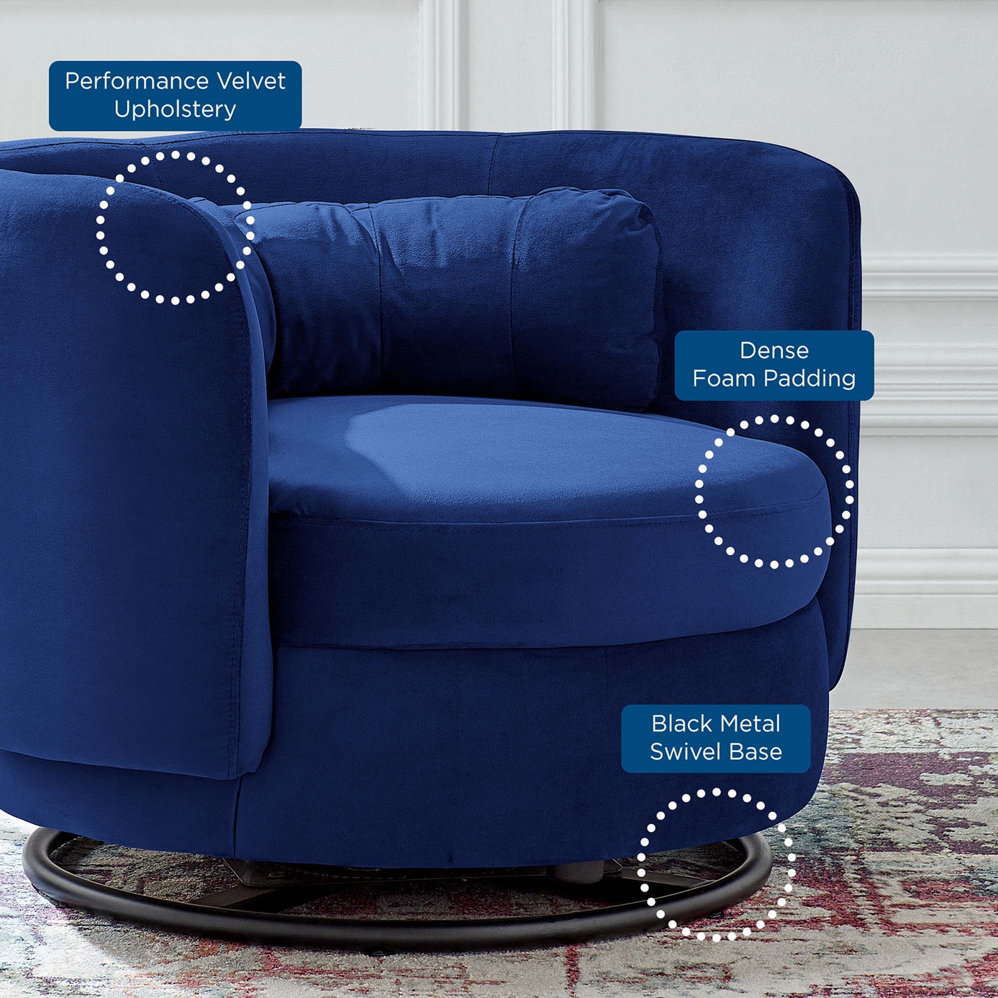 Relish Performance Velvet Swivel Chair - Best Buy Furniture