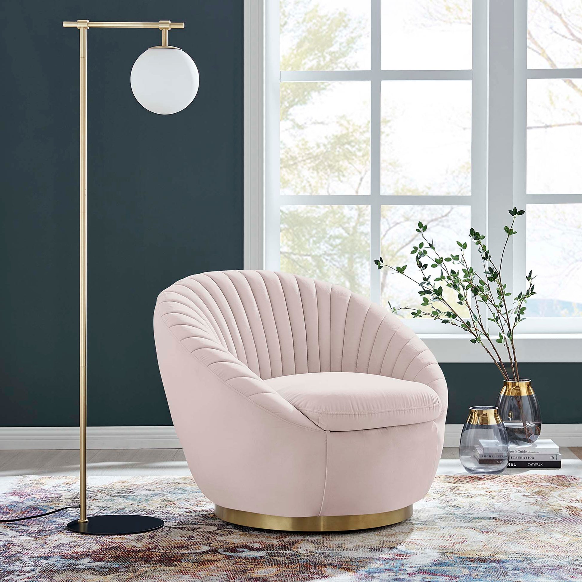 Whirr Tufted Performance Velvet Swivel Chair - Best Buy Furniture