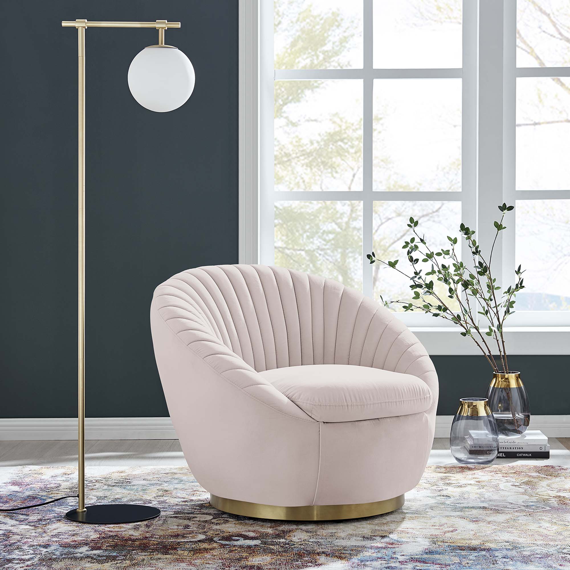 Whirr Tufted Performance Velvet Swivel Chair - Best Buy Furniture