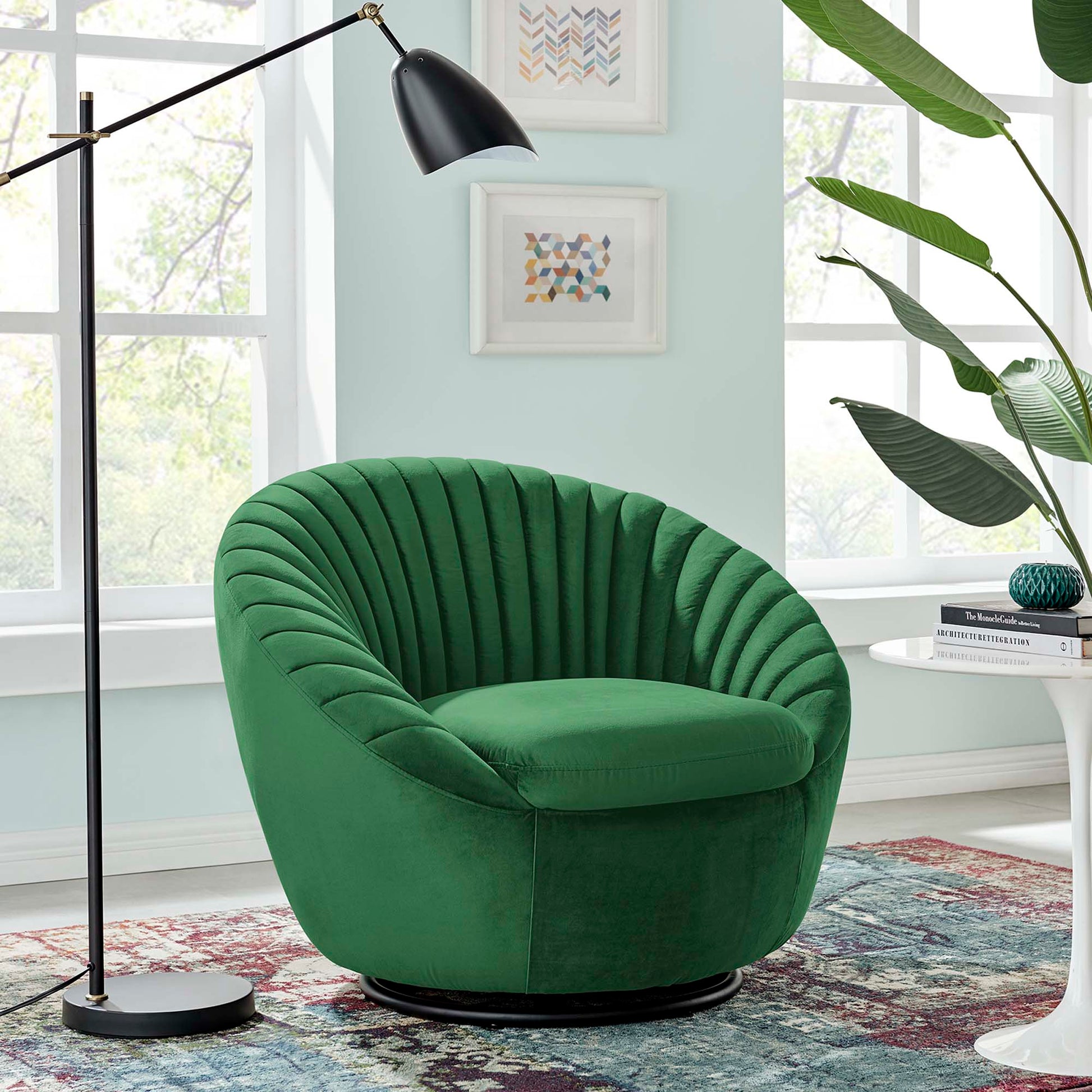Whirr Tufted Performance Velvet Swivel Chair - Best Buy Furniture