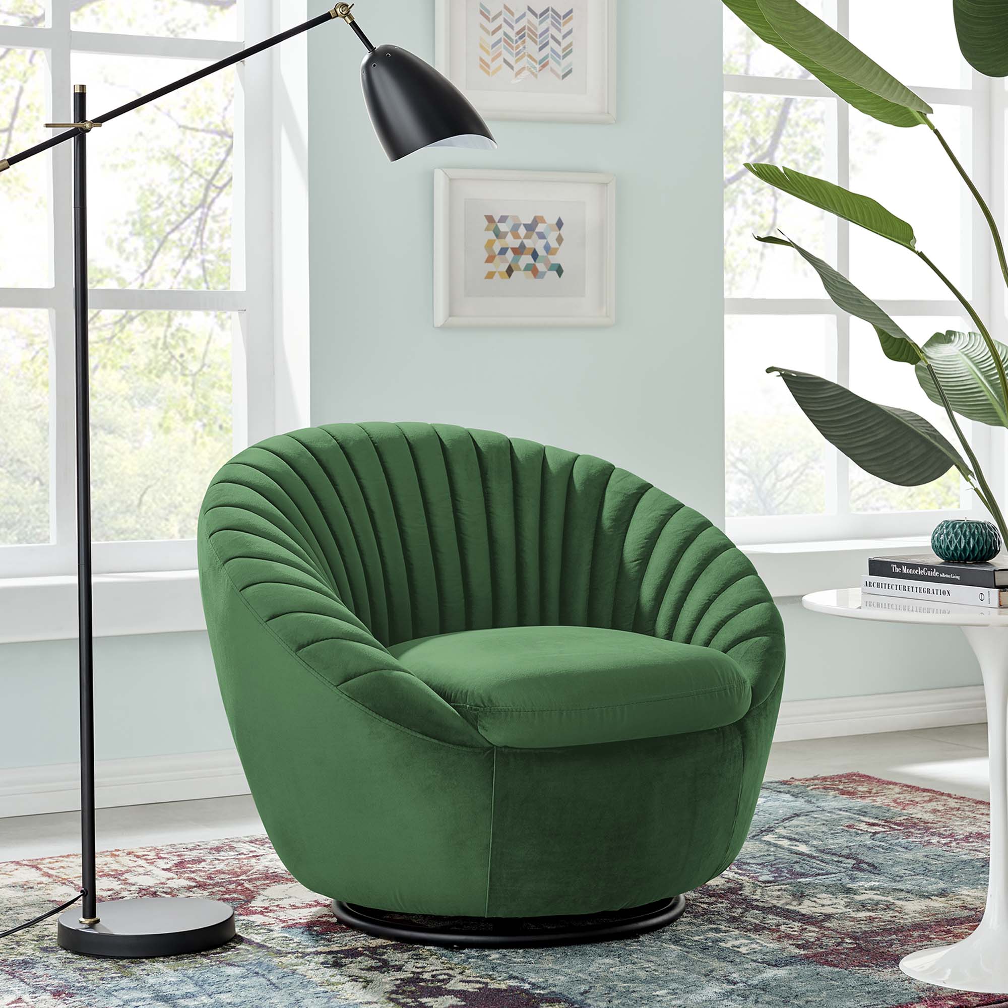 Whirr Tufted Performance Velvet Swivel Chair - Best Buy Furniture