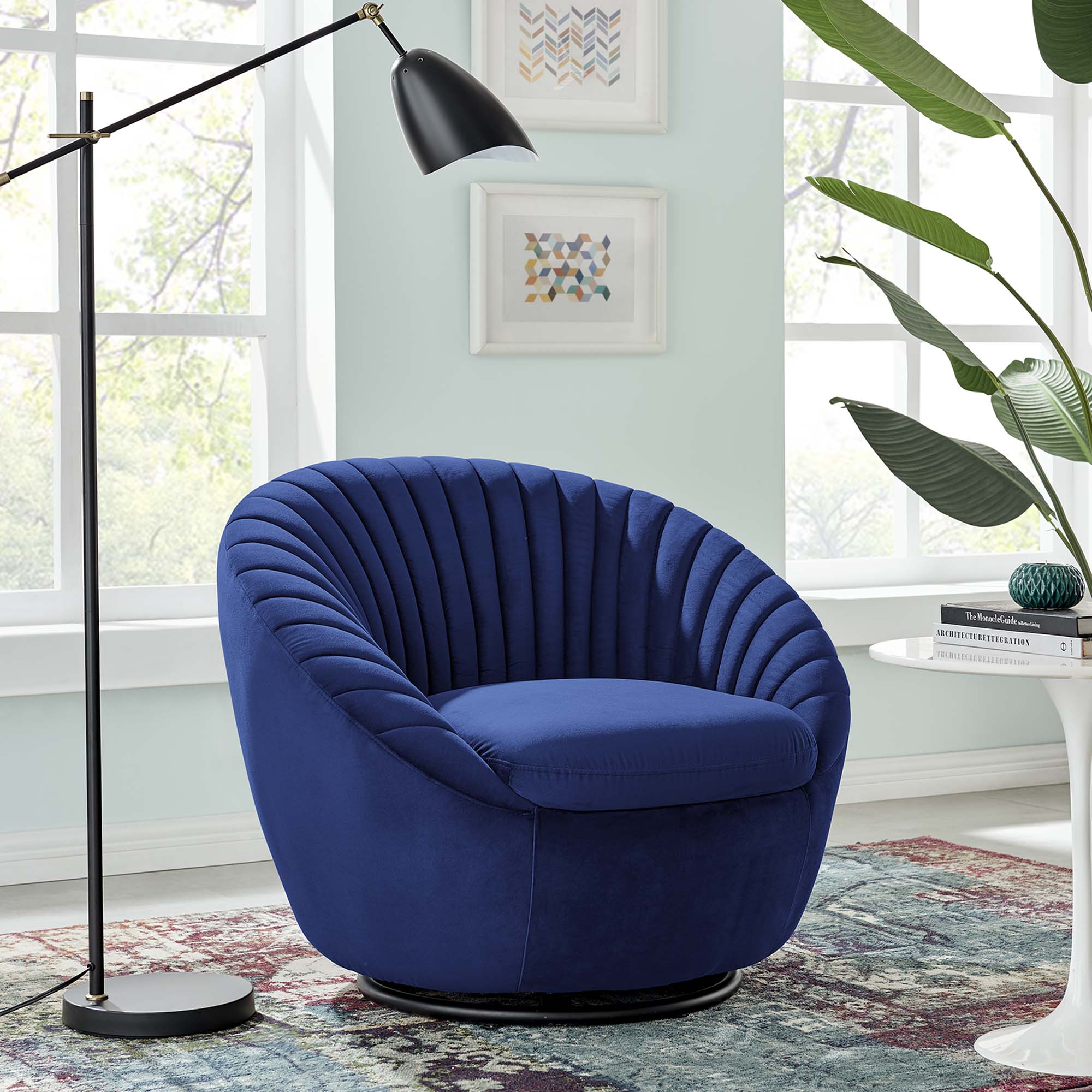 Whirr Tufted Performance Velvet Swivel Chair - Best Buy Furniture