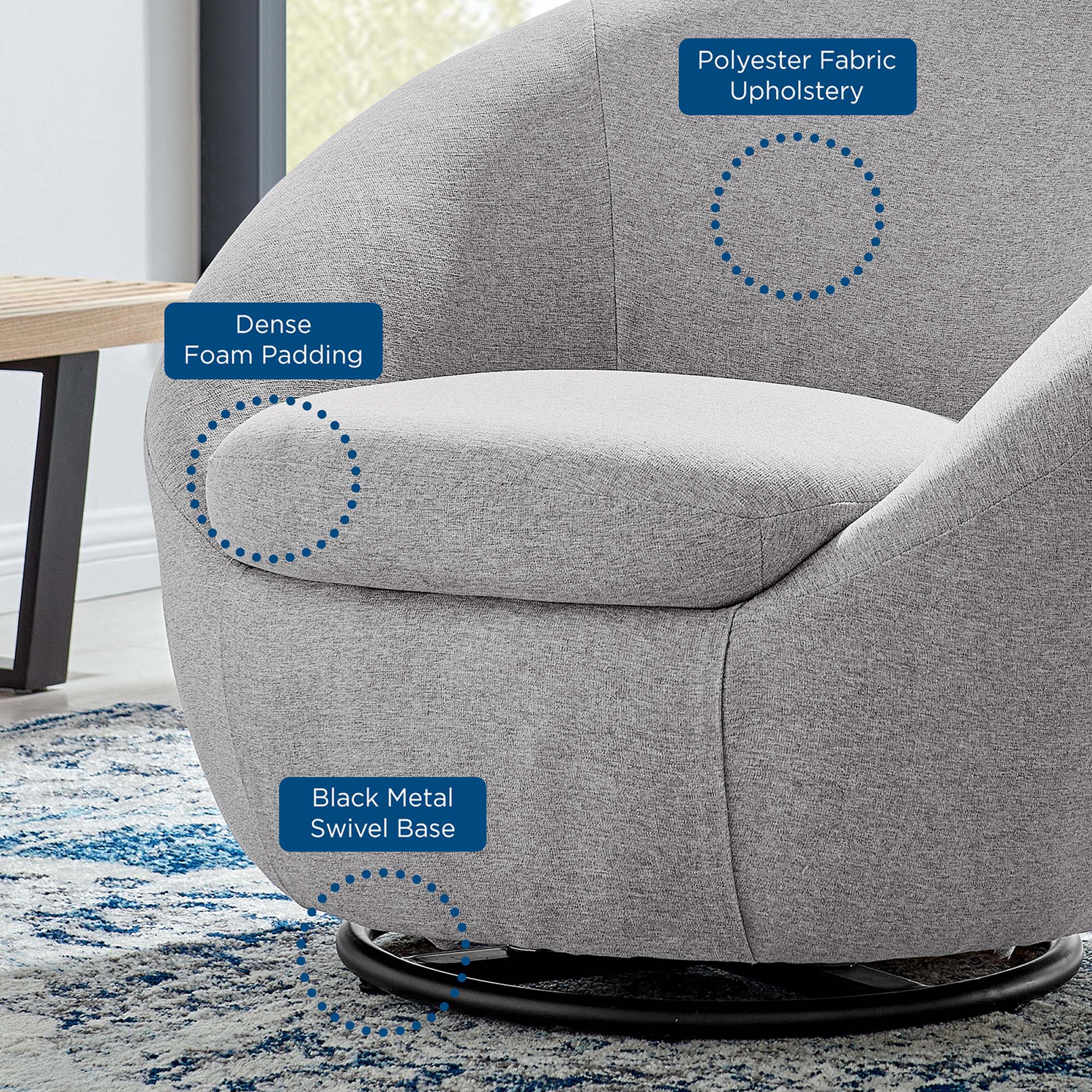 Buttercup Upholstered Fabric Swivel Chair - Best Buy Furniture