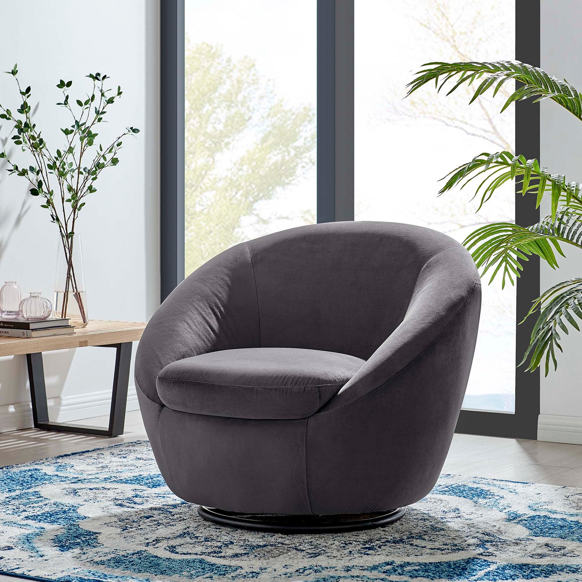 Buttercup Performance Velvet Swivel Chair - Best Buy Furniture
