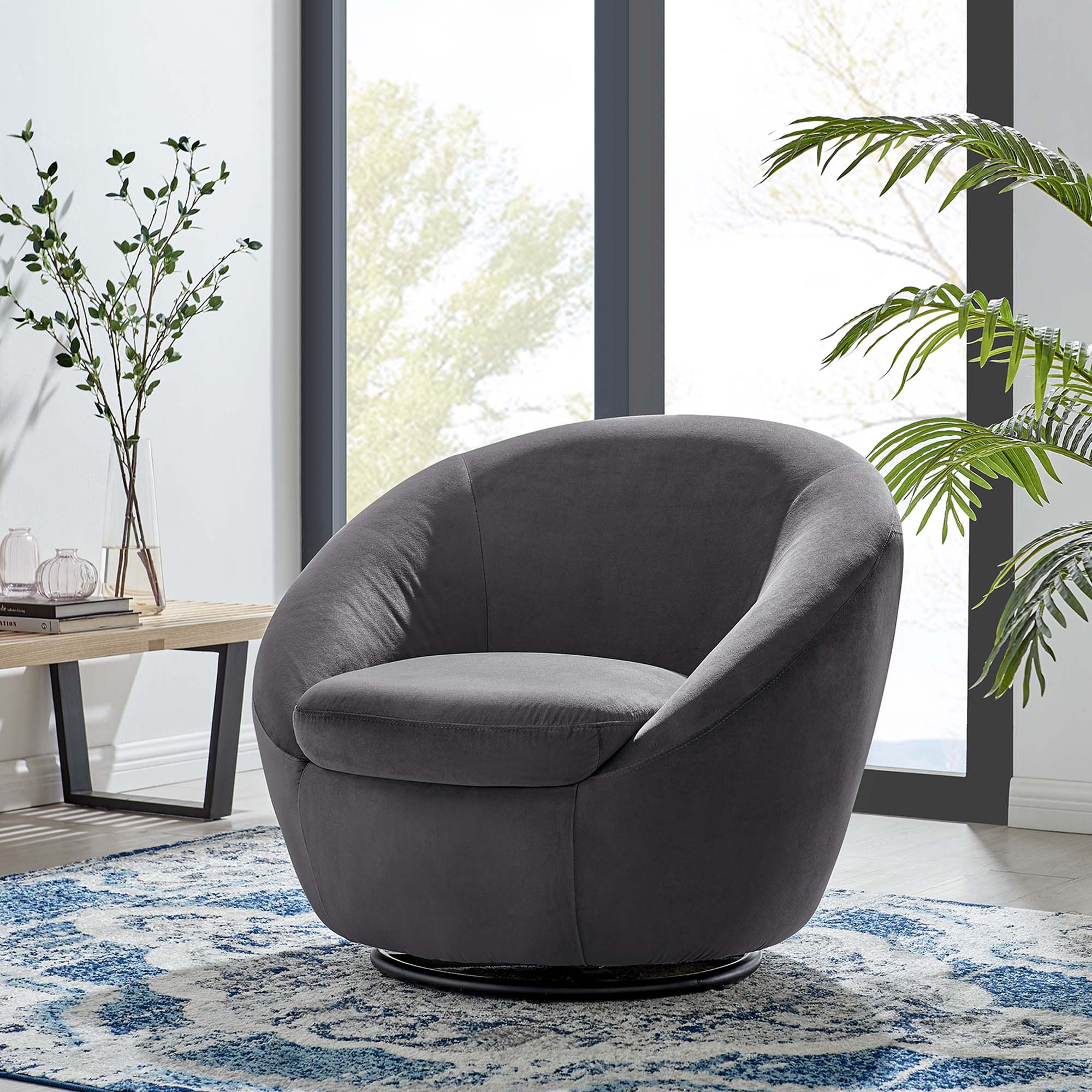 Buttercup Performance Velvet Swivel Chair - Best Buy Furniture